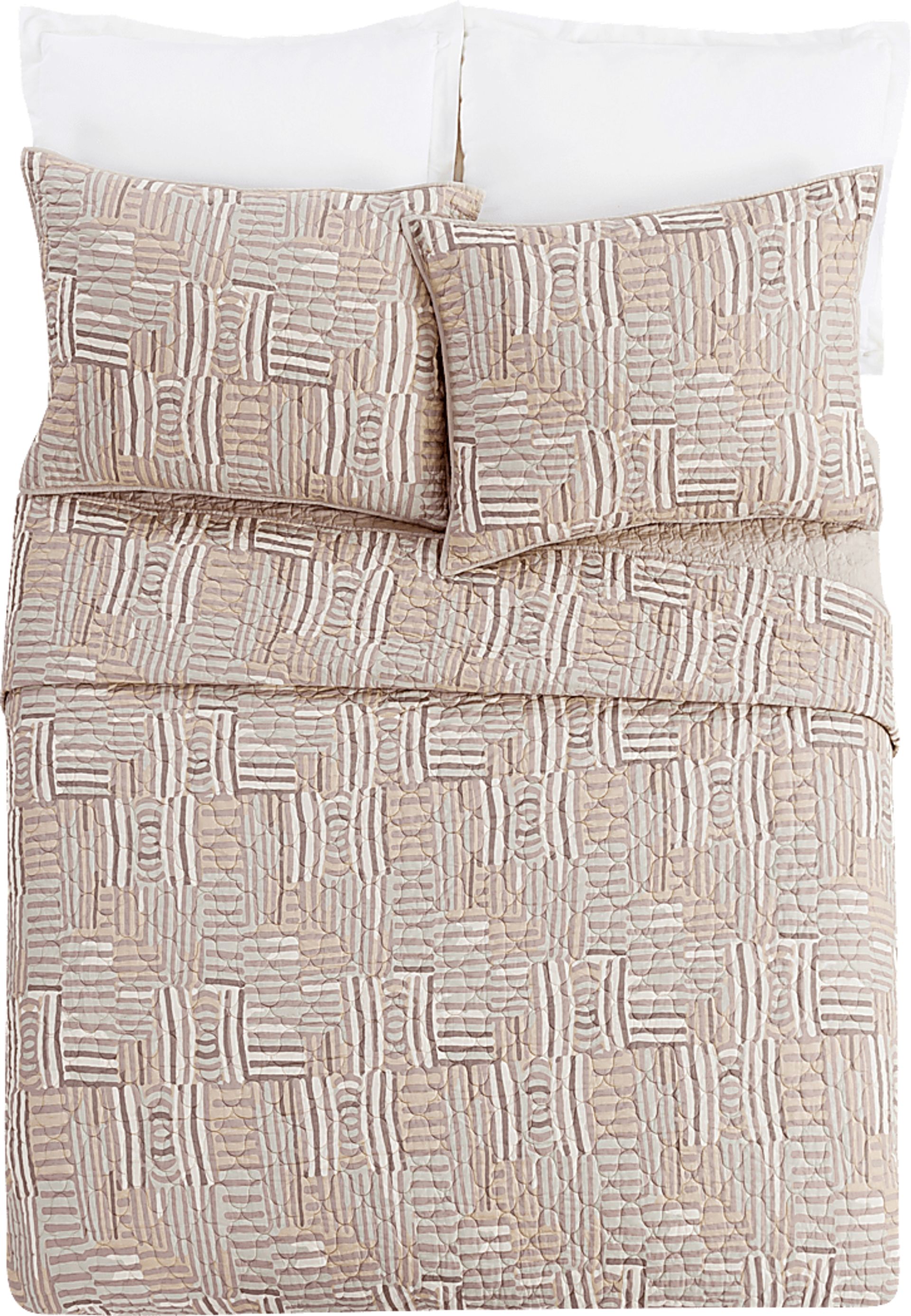 Jungalow by Justina I Taupe Full/Queen 3 Pc Quilt Set - Image 1