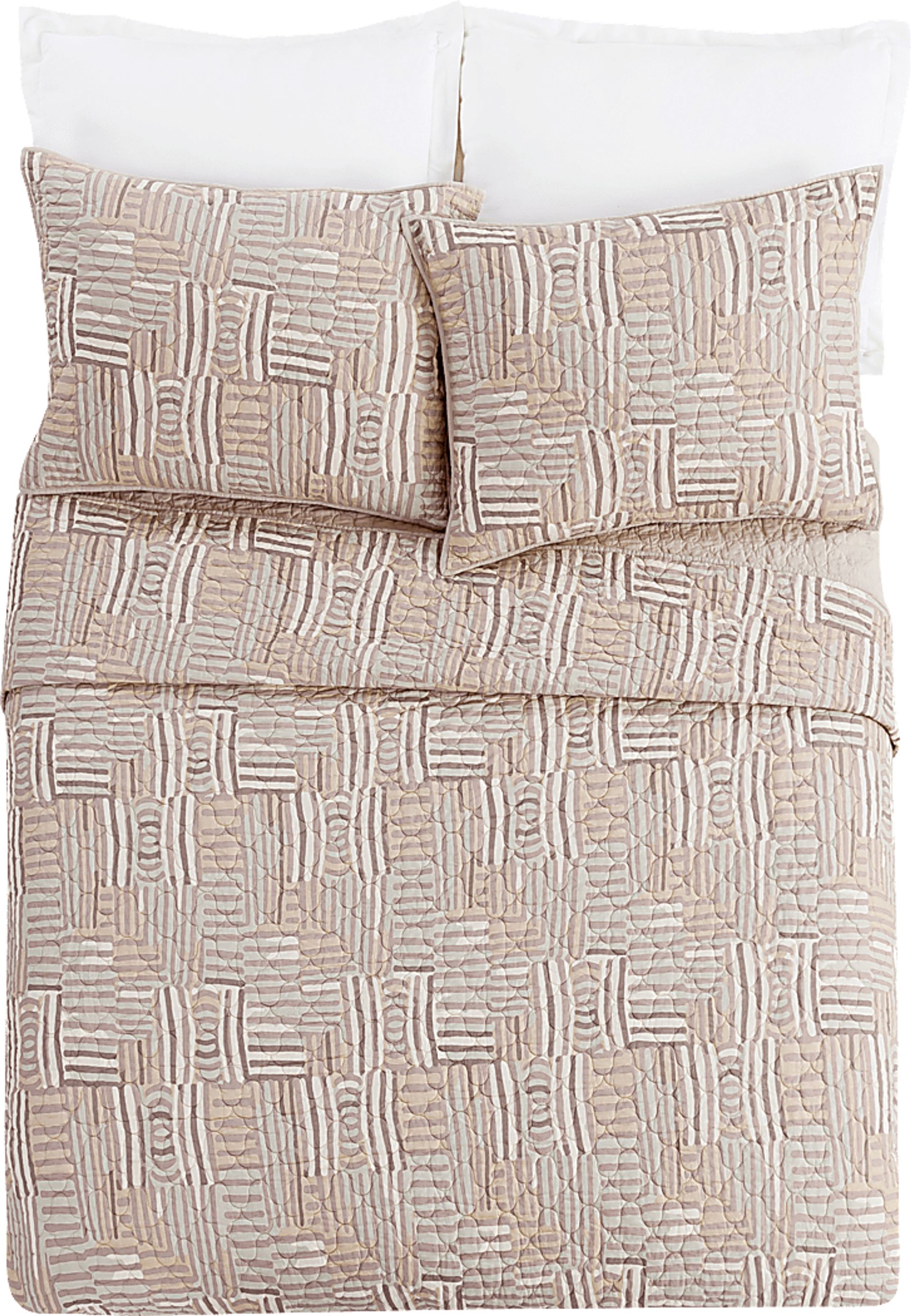 Jungalow by Justina I Taupe King 3 Pc Quilt Set - Image 1