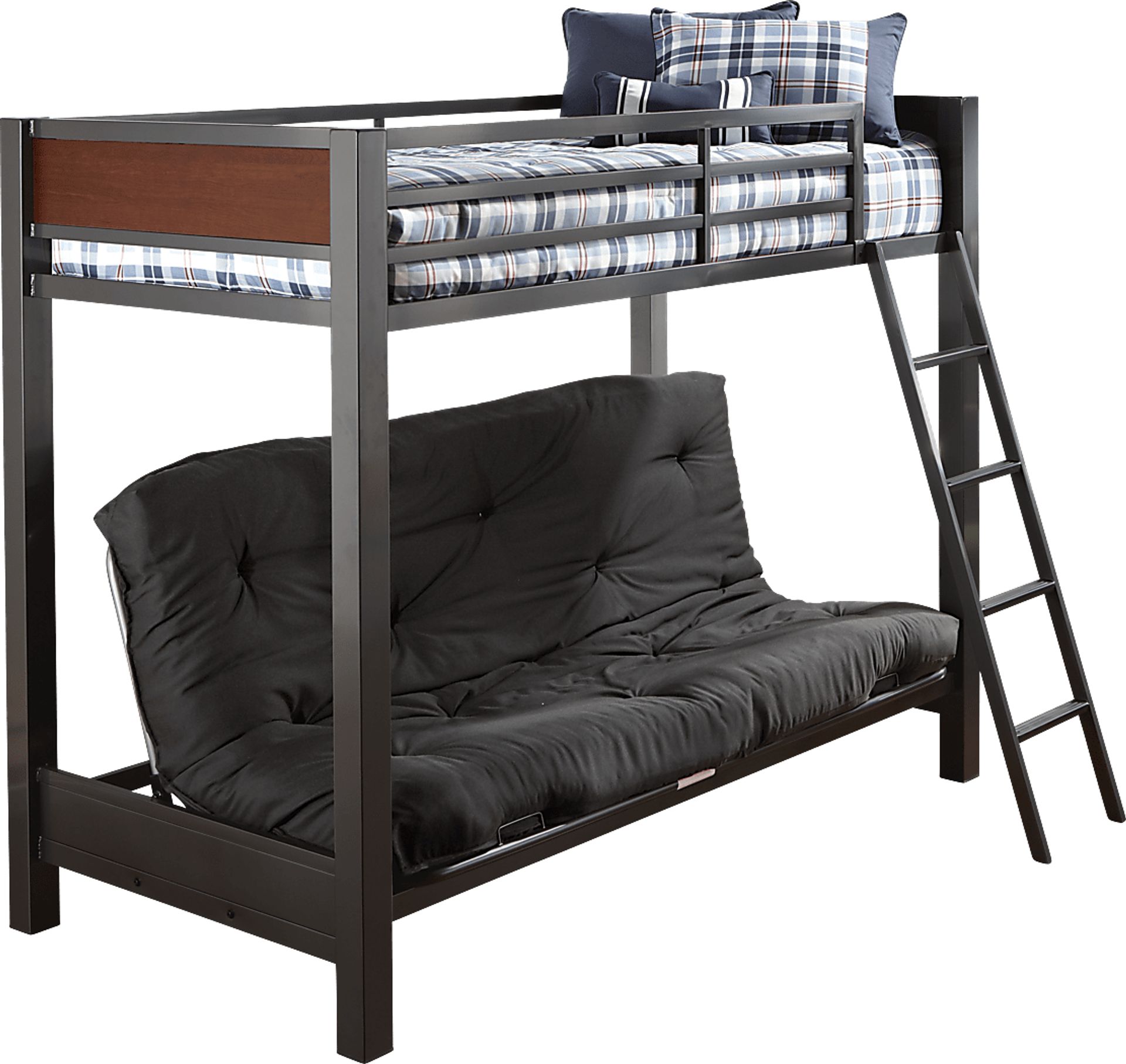 Louie 2 Pc Gray Colors Twin Futon Bunk Bed