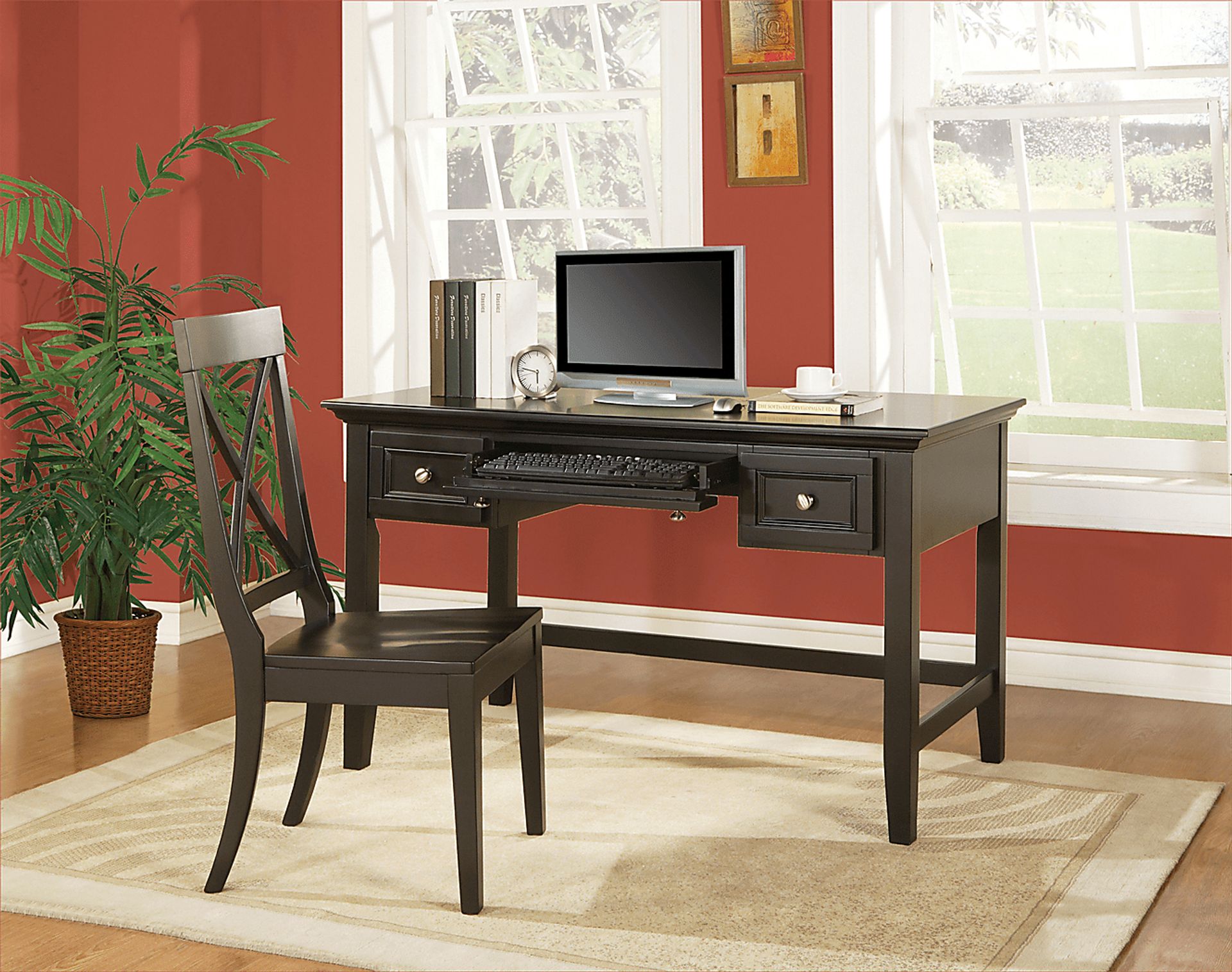 Louisville Black Desk and Chair - Image 1