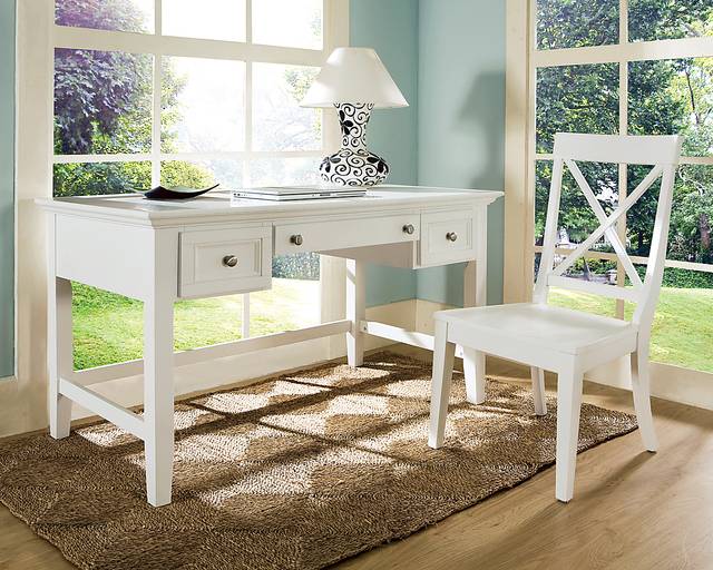 Louisville White Desk and Chair - Thumbnail - Image 1