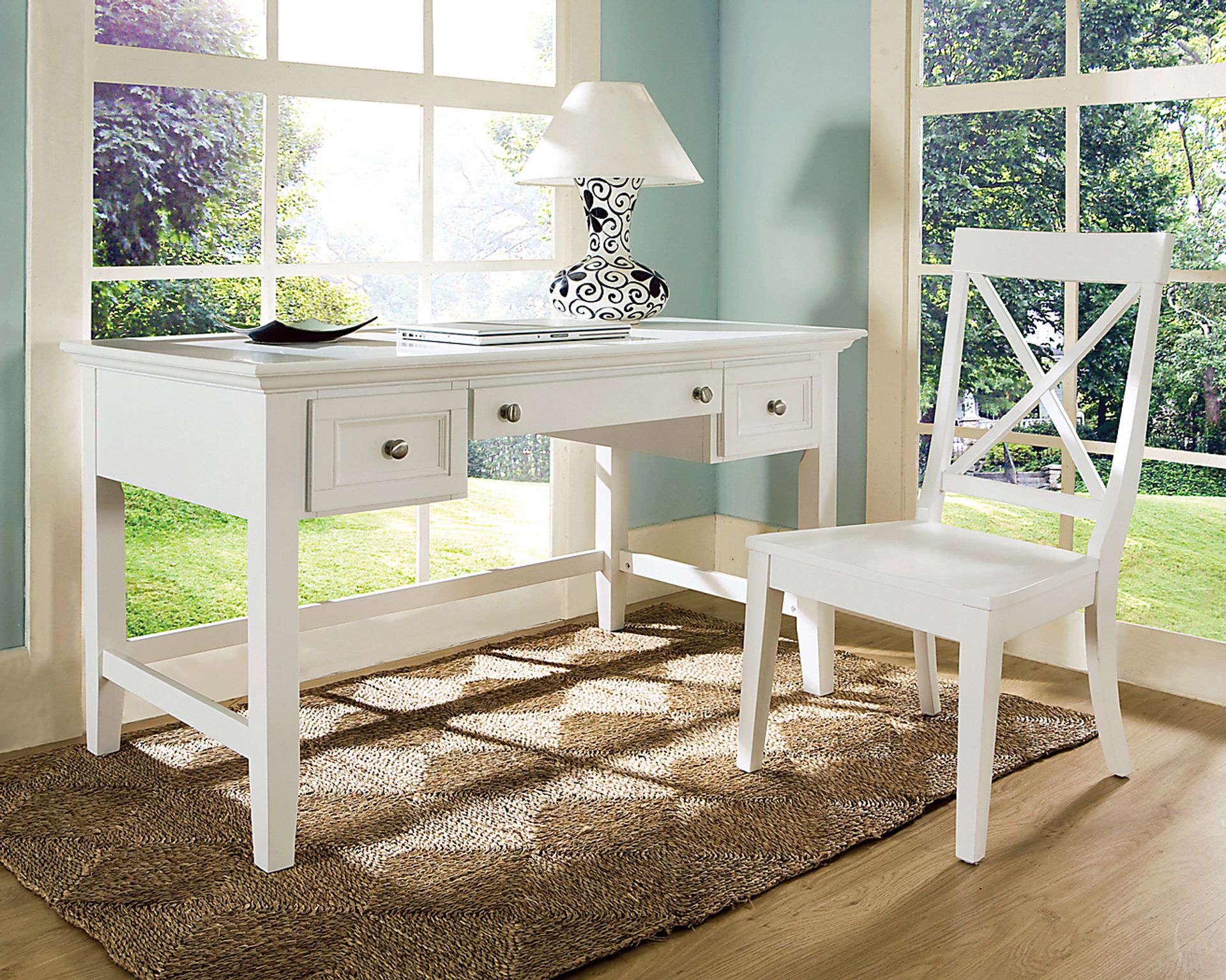 Louisville White Desk and Chair - Image 1
