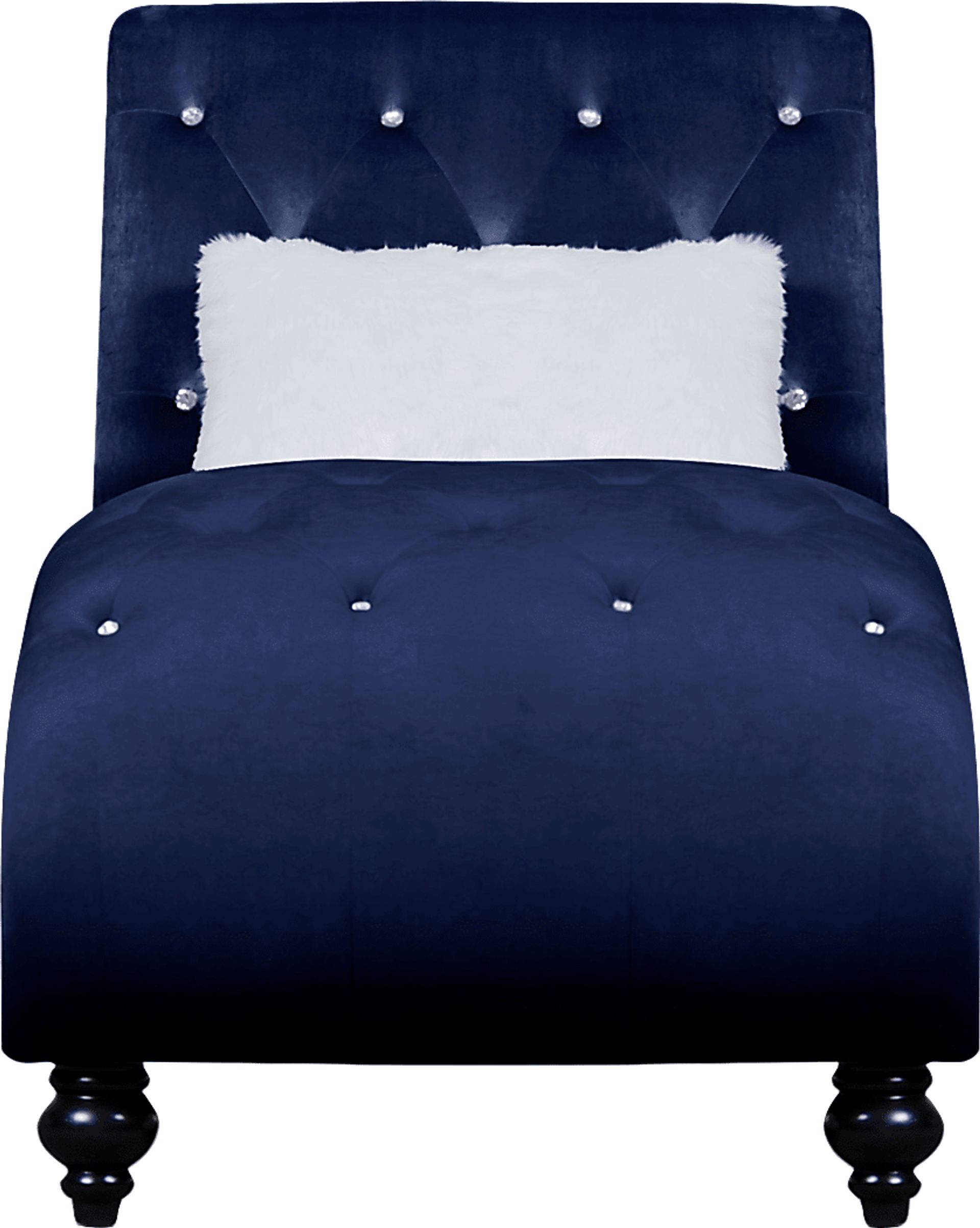 Lounge Chaise Blue with Fur Pillow - Image 3