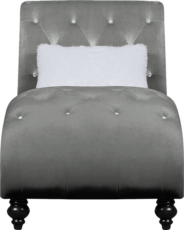 Lounge Chaise Gray with Fur Pillow - Thumbnail - Image 3