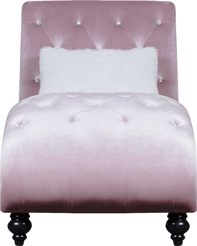 Lounge Chaise Pink with Fur Pillow - Thumbnail - Image 3