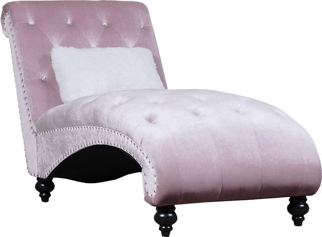 Lounge Chaise Pink with Fur Pillow - Thumbnail - Image 4