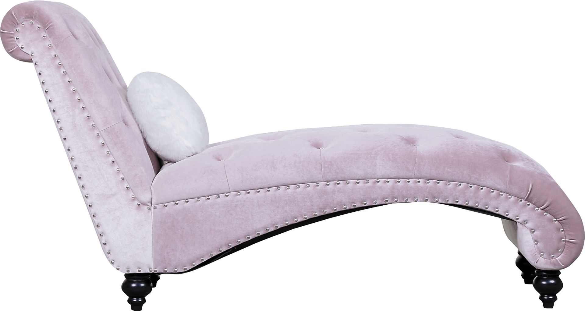 Lounge Chaise Pink with Fur Pillow - Image 5