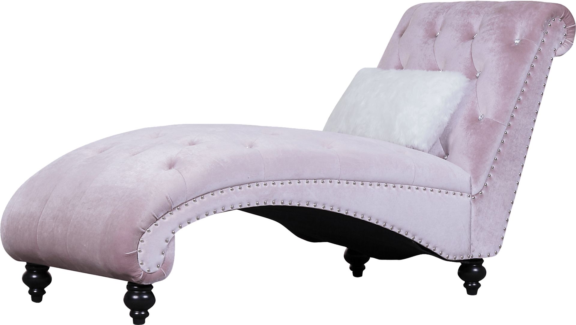 Lounge Chaise Pink with Fur Pillow - Image 7