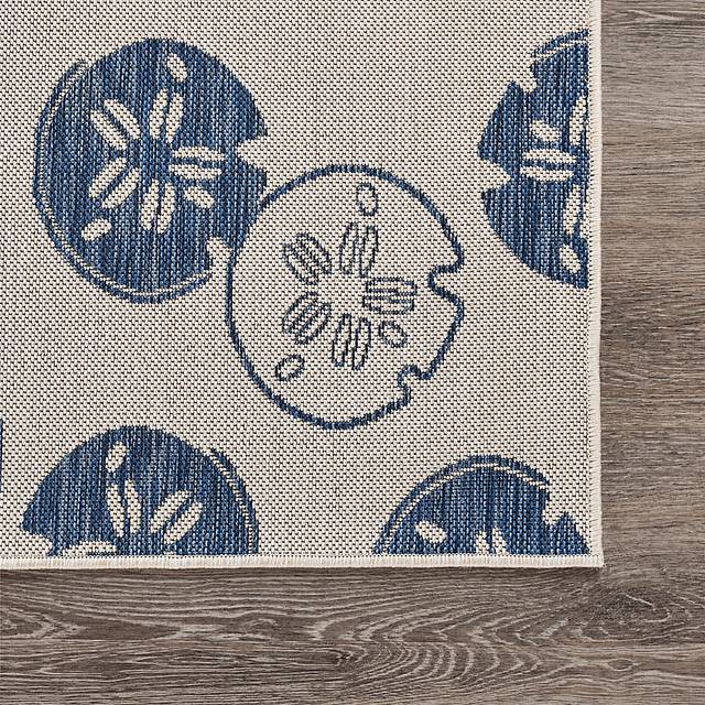 Lourcord Navy/Multi 5'3 x 7'3 Indoor/Outdoor Rug - Thumbnail - Image 5