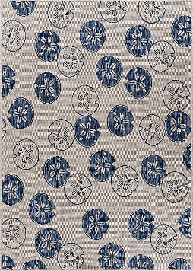 Lourcord Navy/Multi 5'3 x 7'3 Indoor/Outdoor Rug - Thumbnail - Image 1