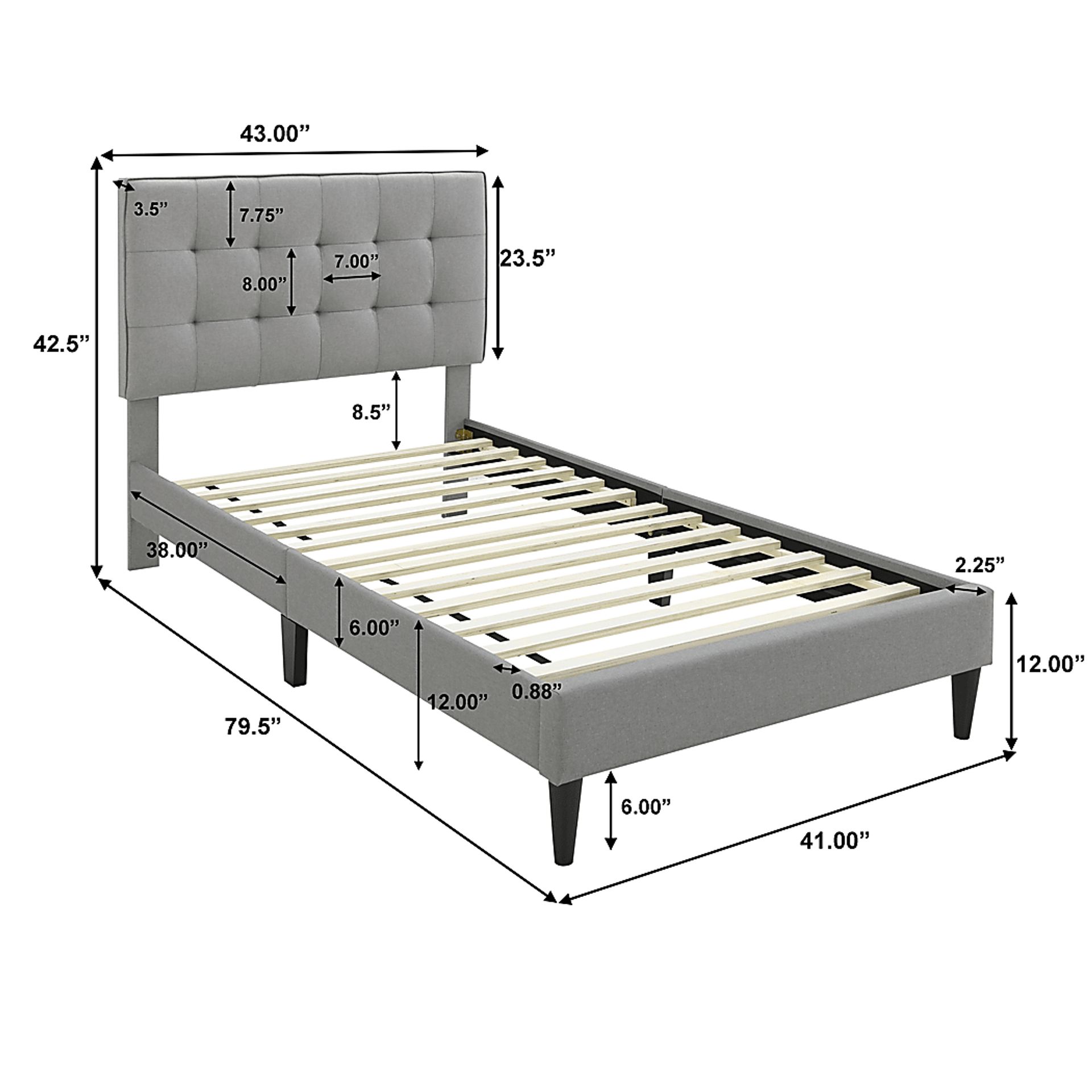 Lousetown Gray Twin Bed - Image 9