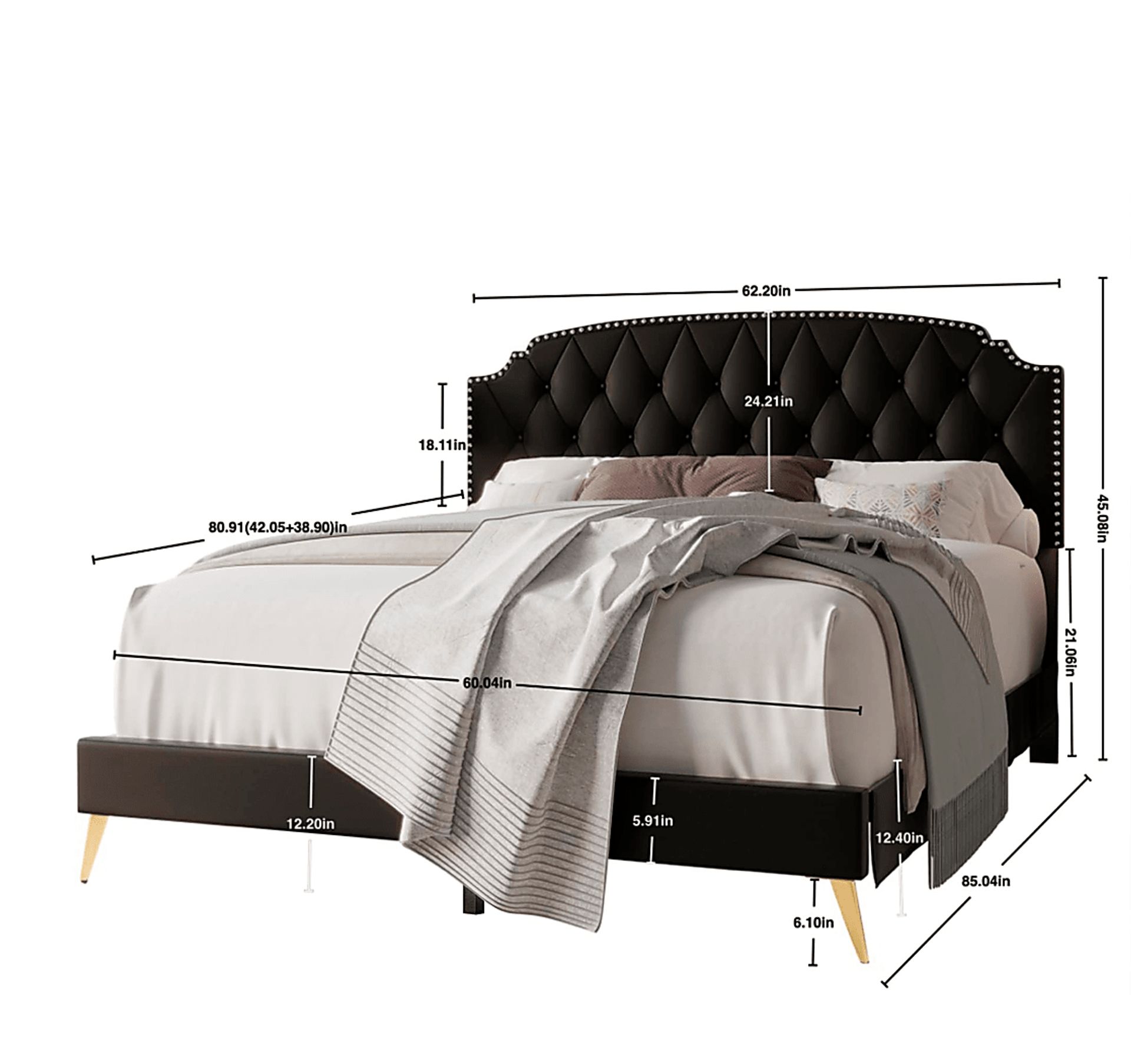 Louviers Black Queen Bed - Image 5