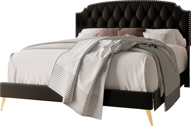 Louviers Black Queen Bed - Thumbnail - Image 1