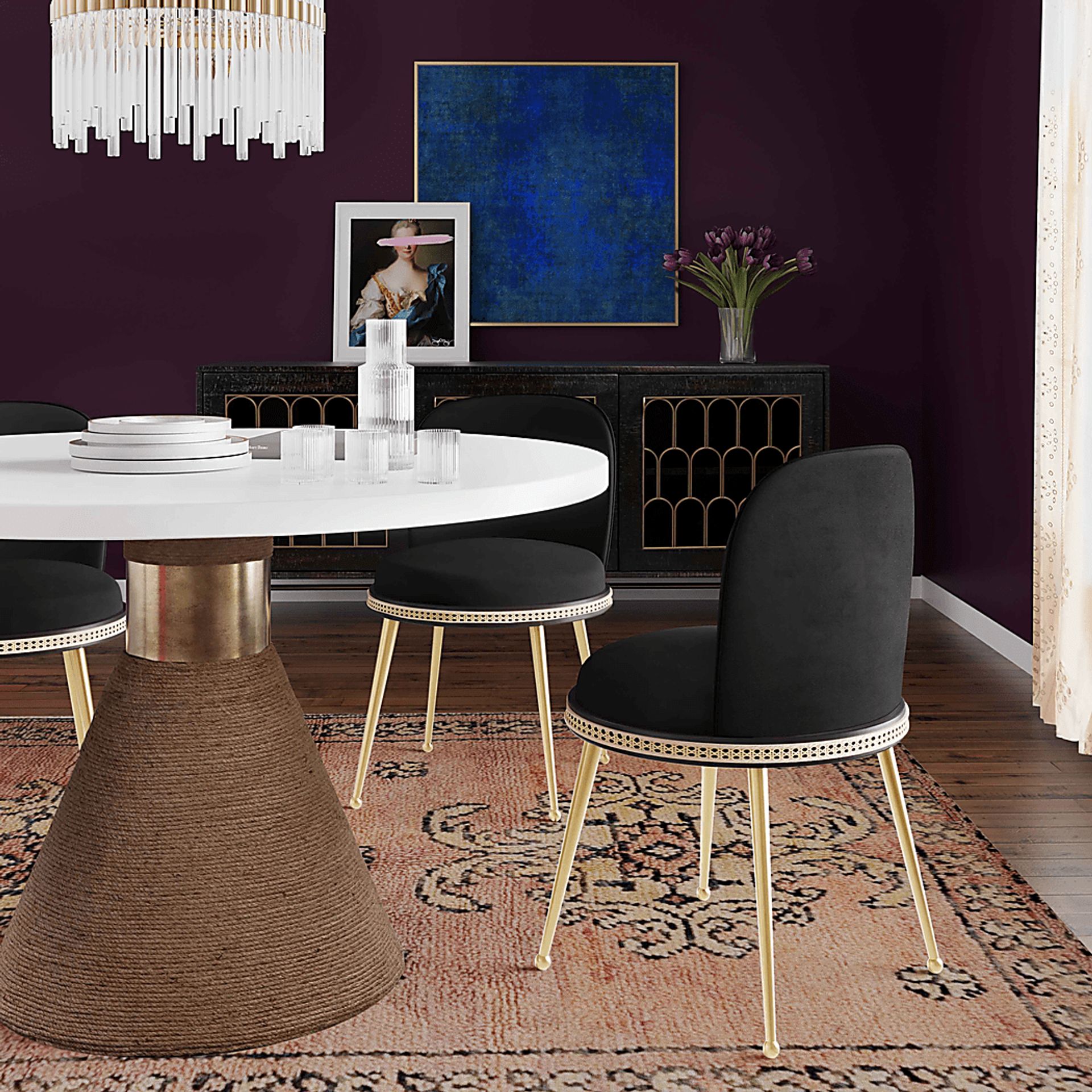 Loweland Black Side Chair - Image 2