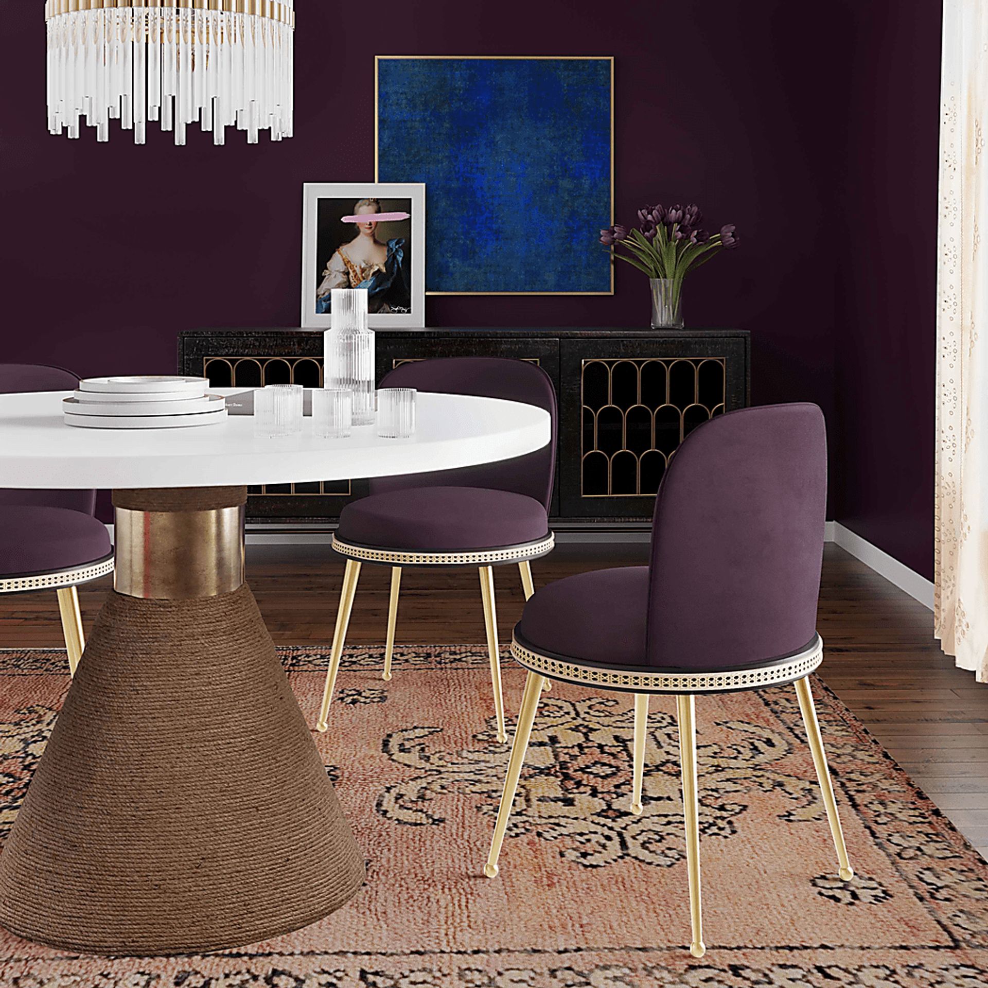 Loweland Purple Side Chair - Image 2
