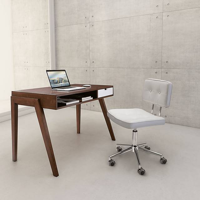 Lowell Bay White Desk Chair - Thumbnail - Image 2