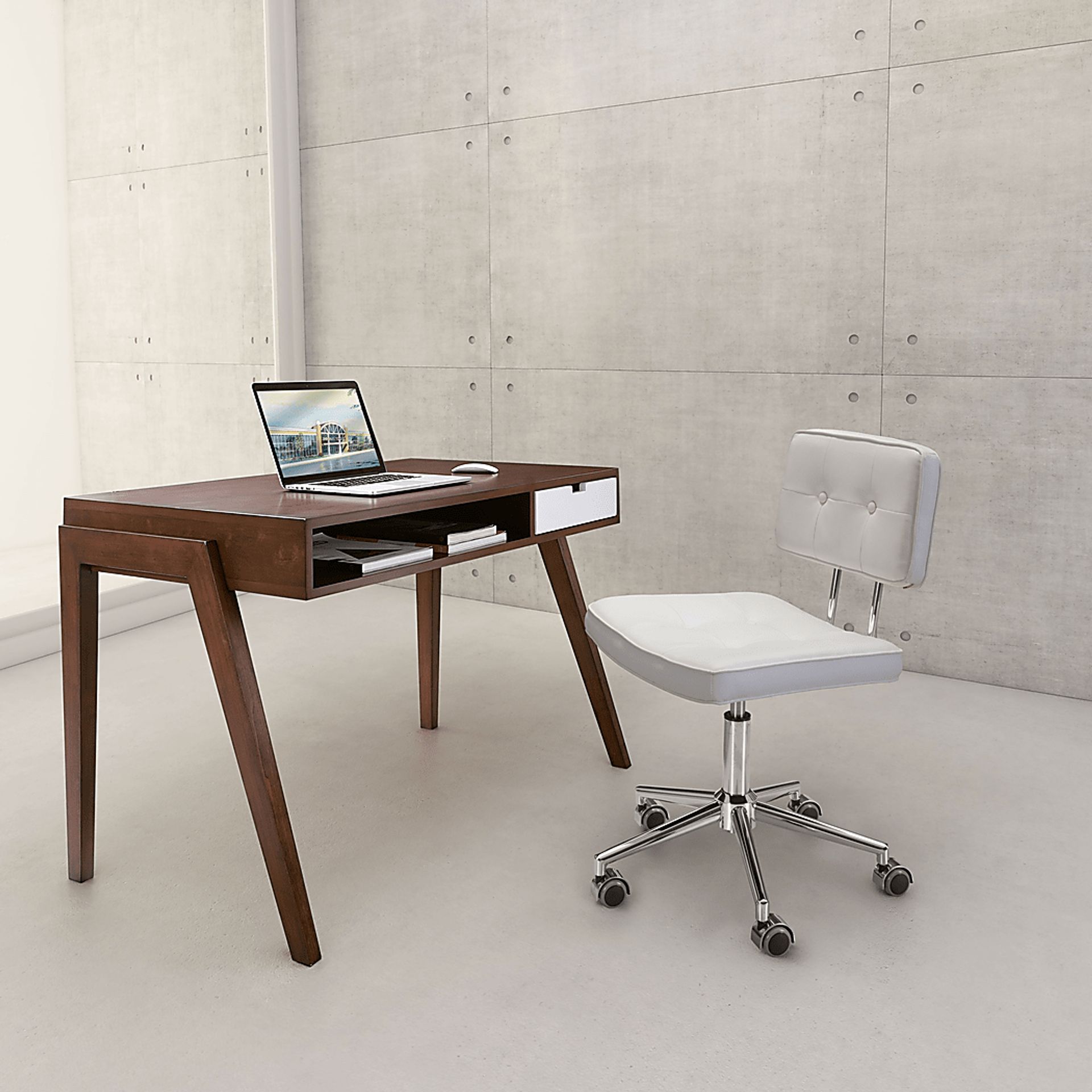 Lowell Bay White Desk Chair - Image 2