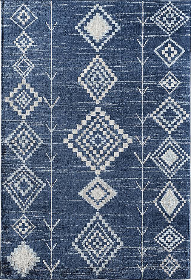 CosmoLiving By Cosmopolitan Lowyn Blue 5' x 7' Rug - Thumbnail - Image 1