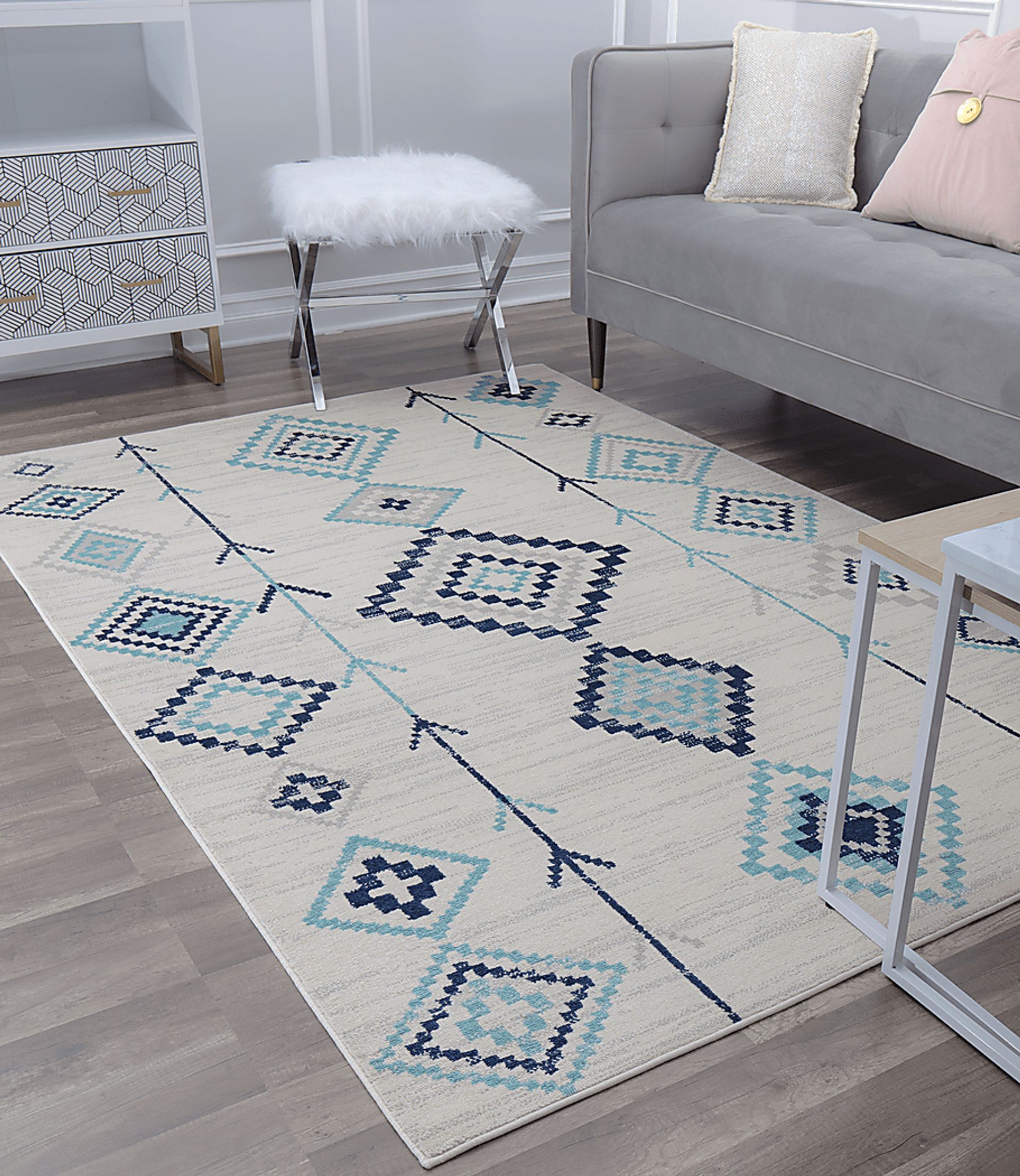 CosmoLiving By Cosmopolitan Lowyn Ivory 8' x 10' Rug - Image 6