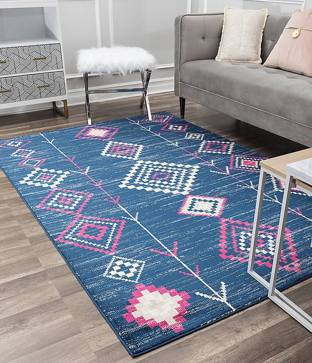 CosmoLiving By Cosmopolitan Lowyn Navy 5' x 7' Rug - Thumbnail - Image 6