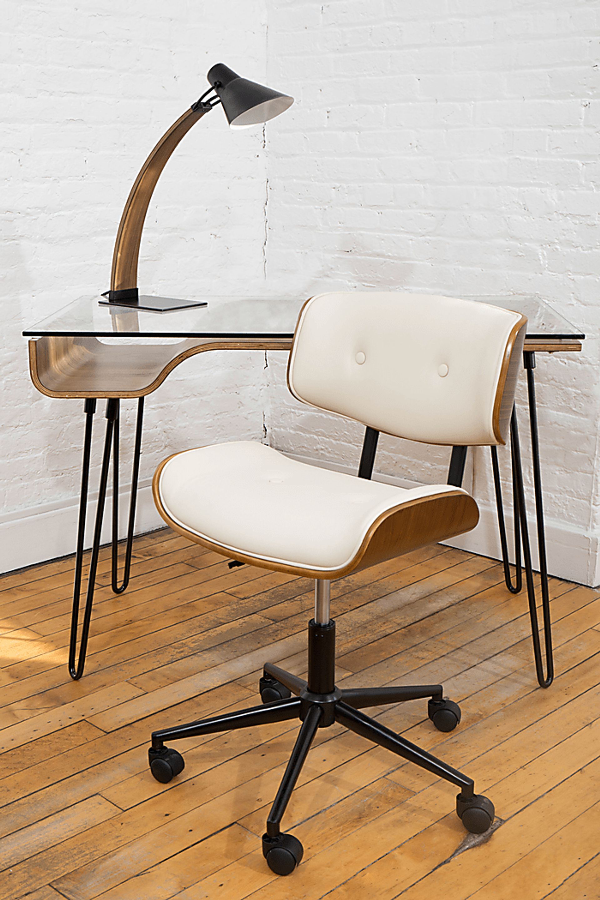 Loxley Cream Adjustable Desk Chair - Image 5
