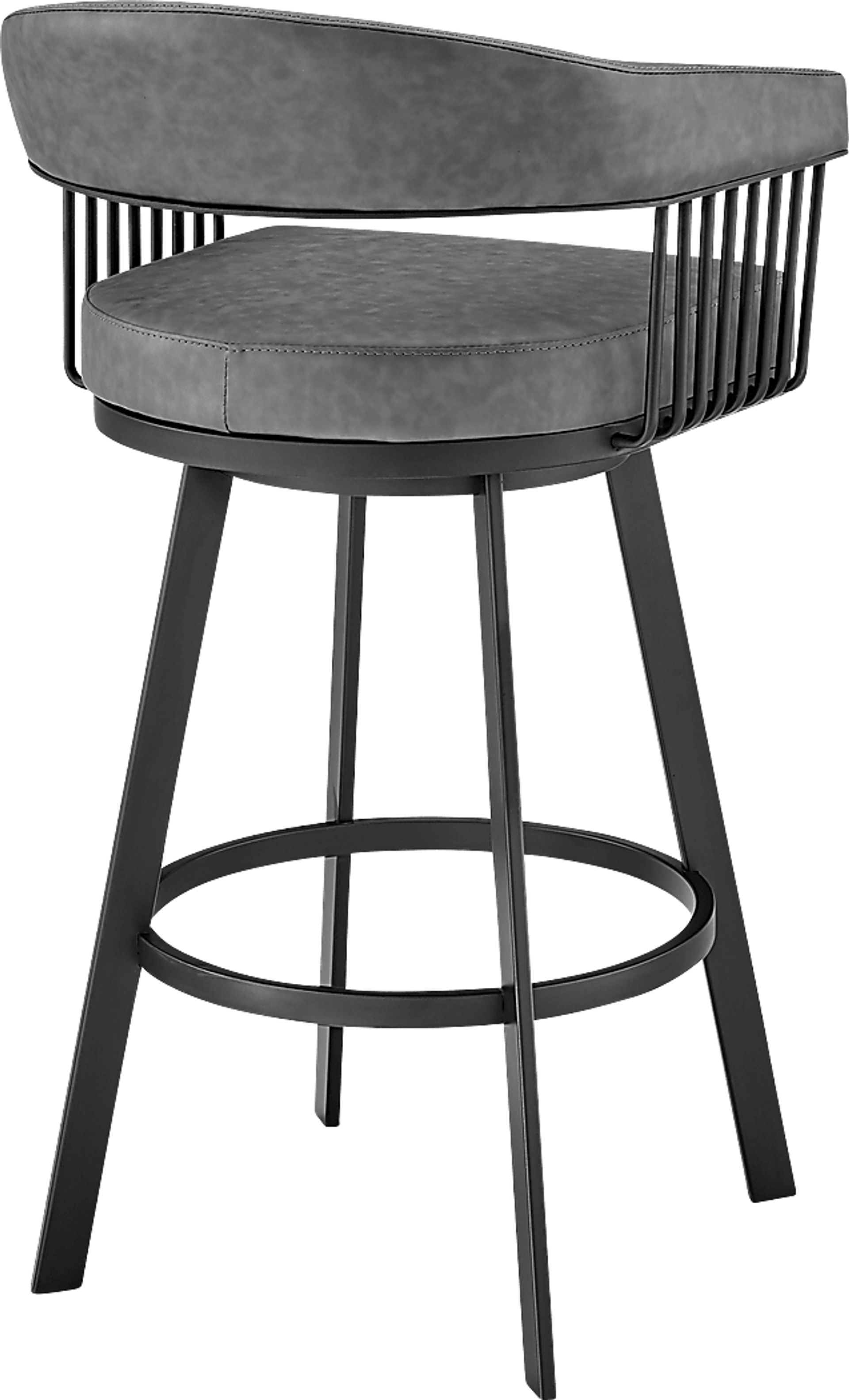 Lubna Gray Swivel Barstool - Image 4
