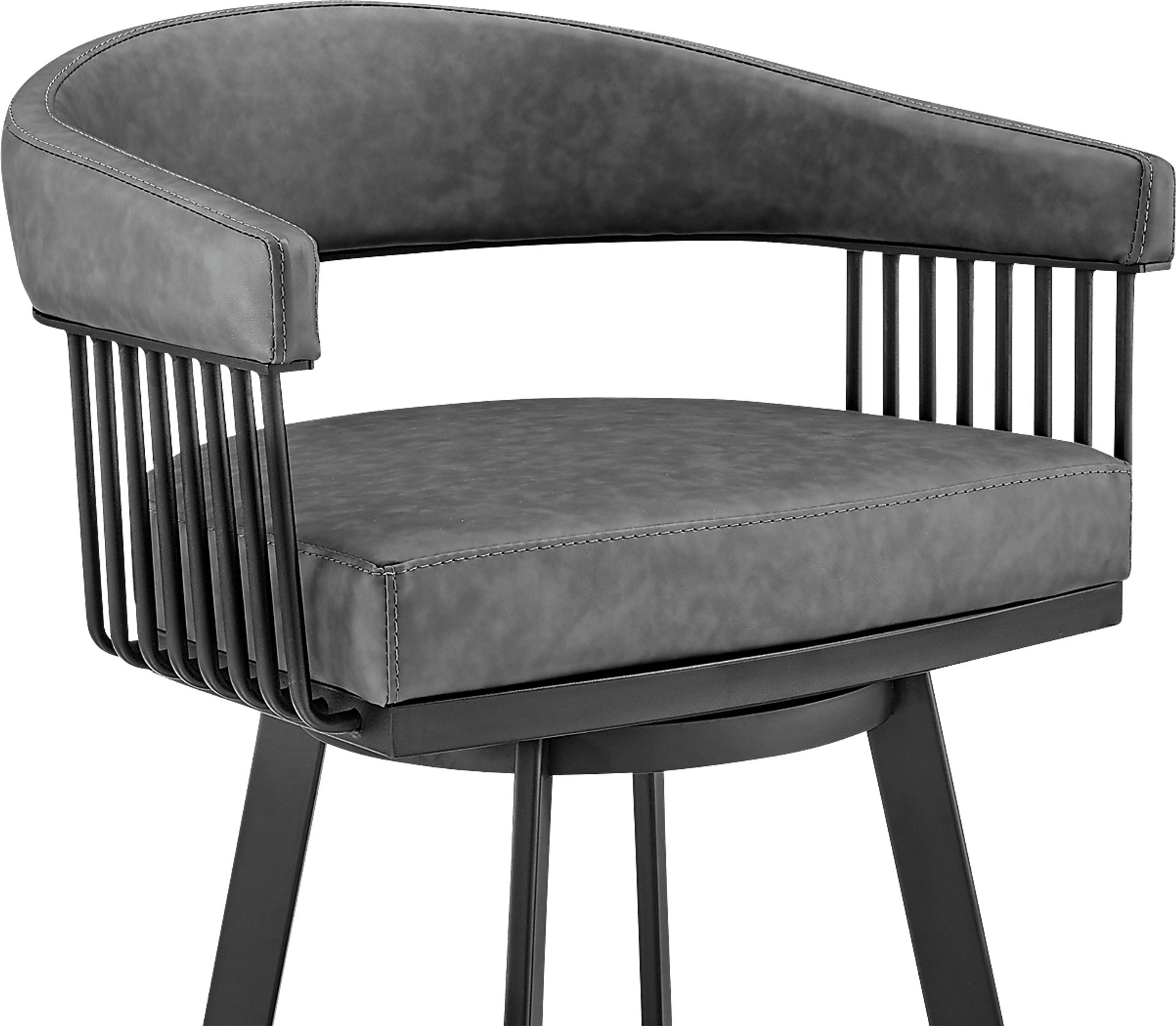 Lubna Gray Swivel Barstool - Image 6