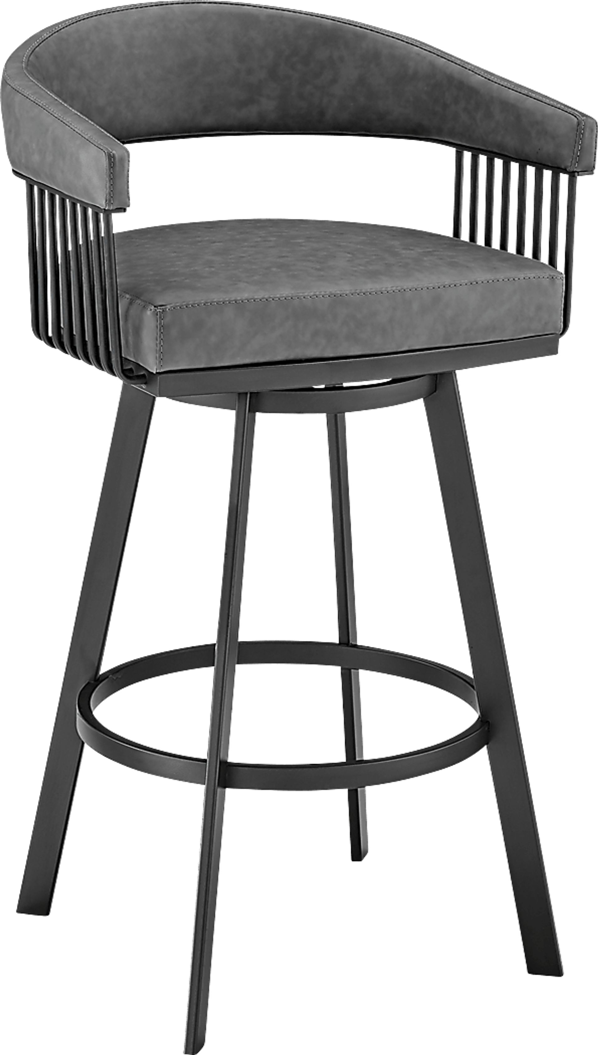 Lubna Gray Swivel Barstool - Image 1