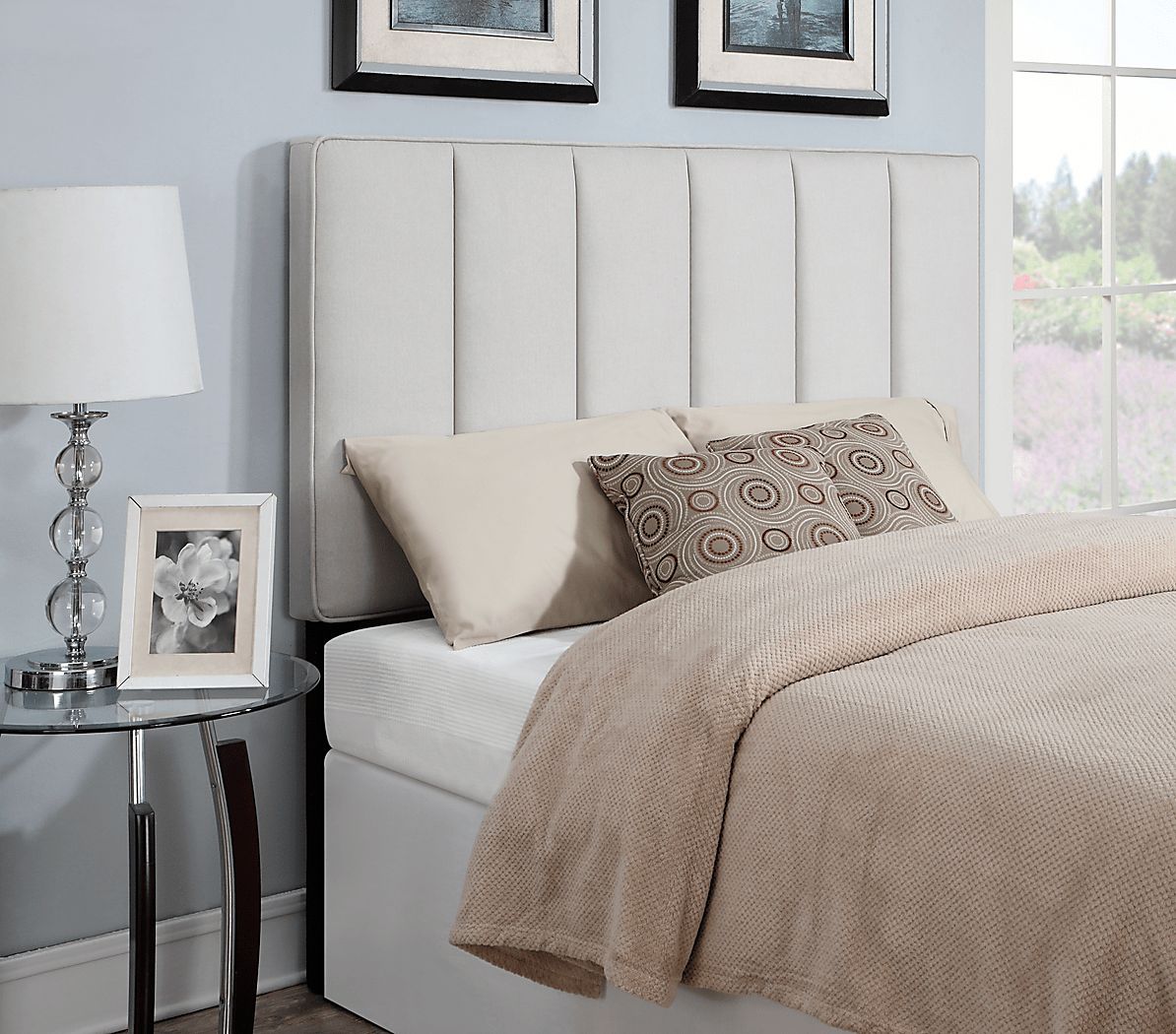 Luca Cream King Upholstered Headboard Rooms To Go