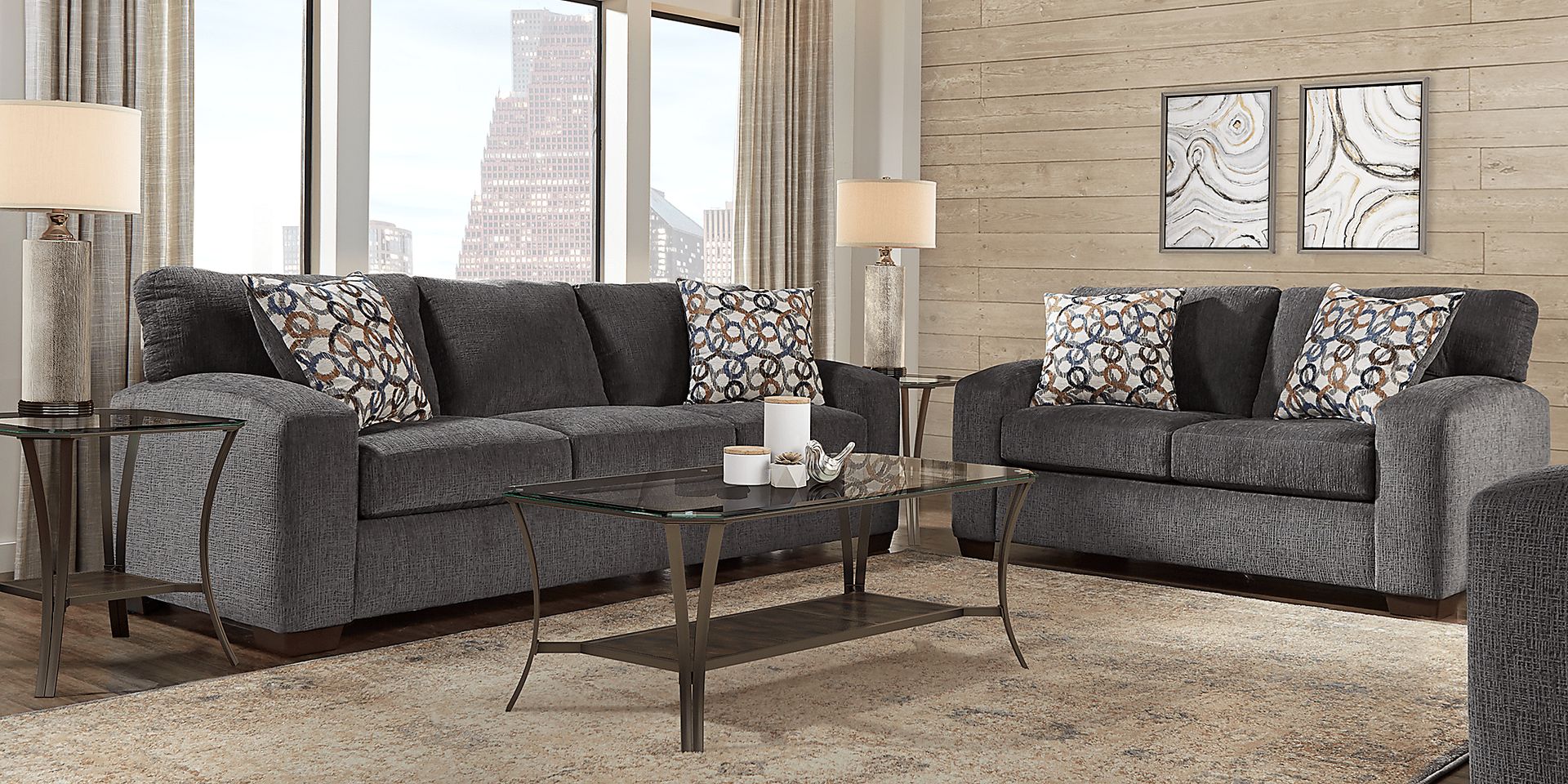 Lucan Cream 5 Pc Living Room - Image 1