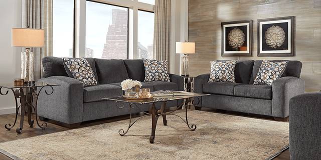 Lucan Gray 6 Pc Living Room Plus HDTV - Thumbnail - Image 1