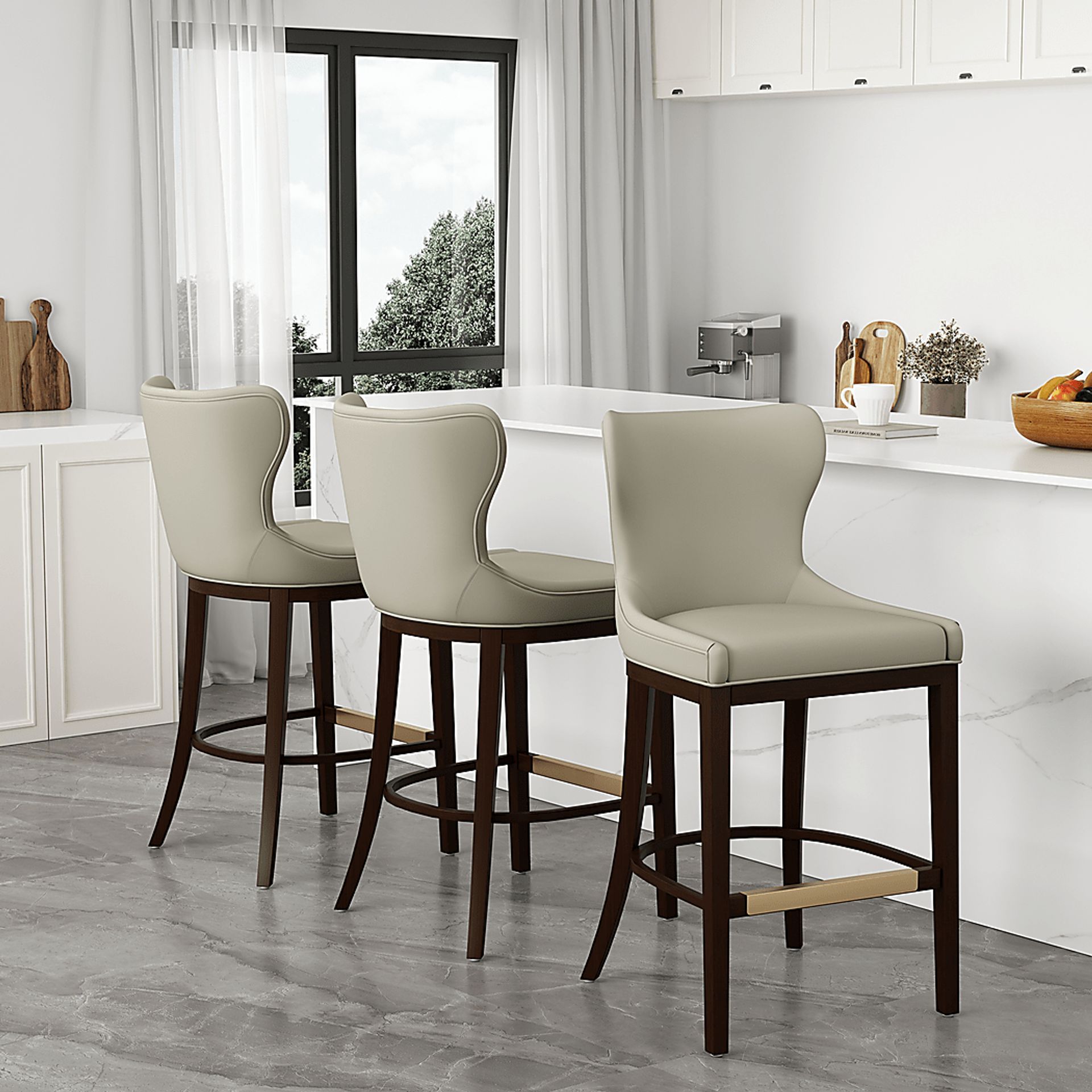 Lucentwater Stone Gray Barstool - Image 2