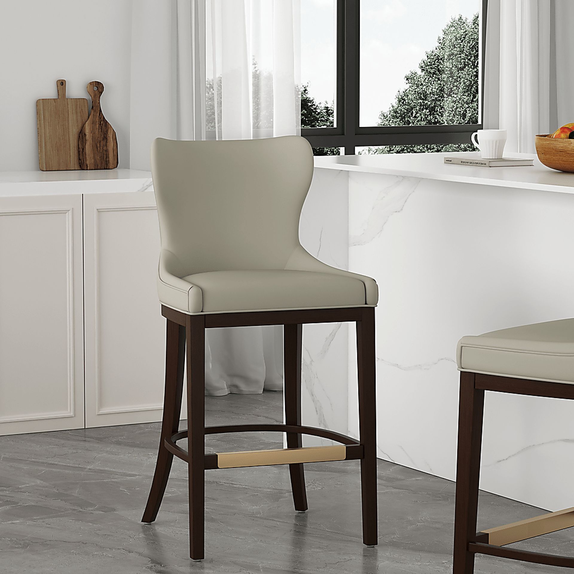 Lucentwater Stone Gray Barstool - Image 3