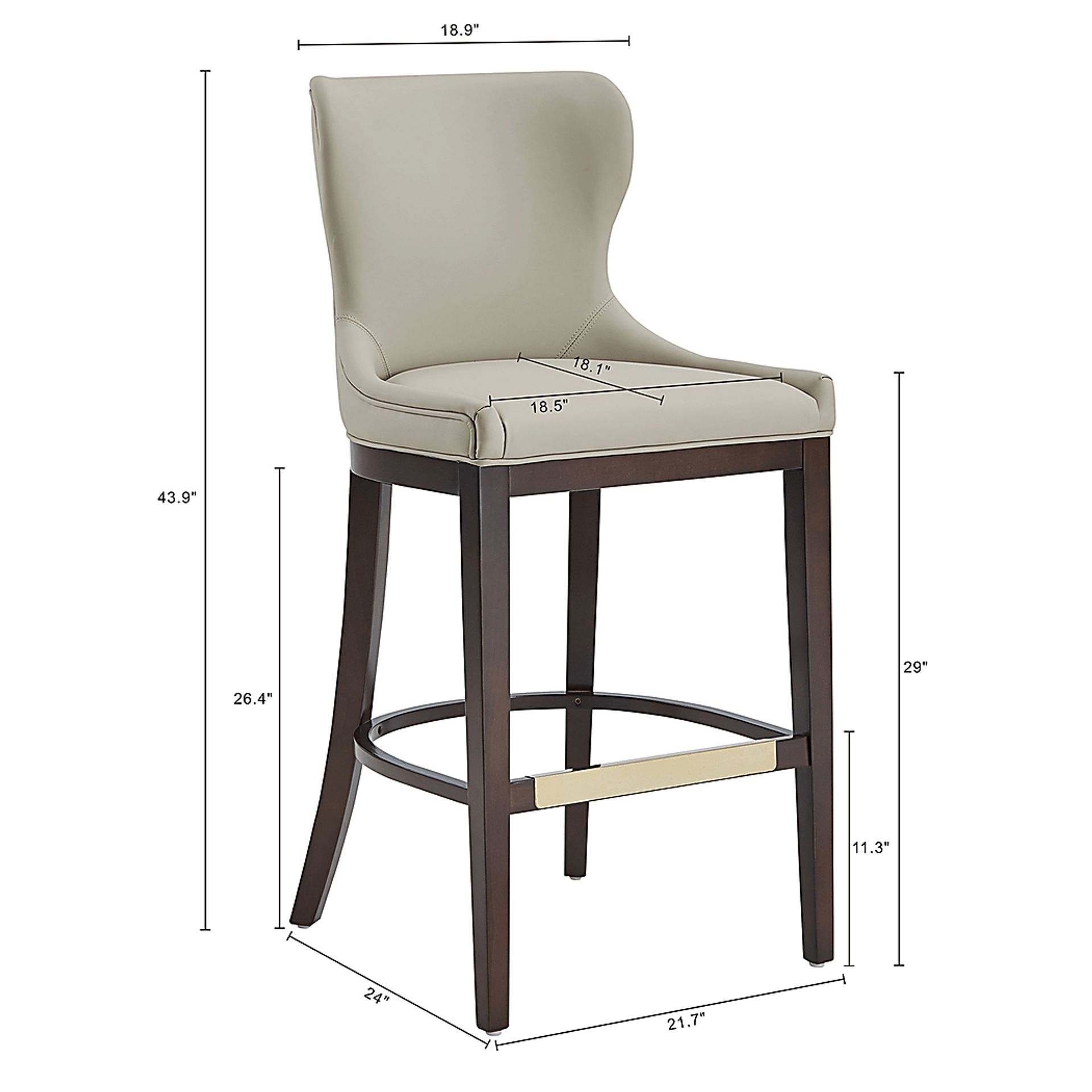 Lucentwater Stone Gray Barstool - Image 5