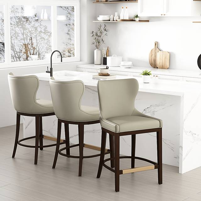 Lucentwater Stone Gray Counter Height Stool - Thumbnail - Image 2