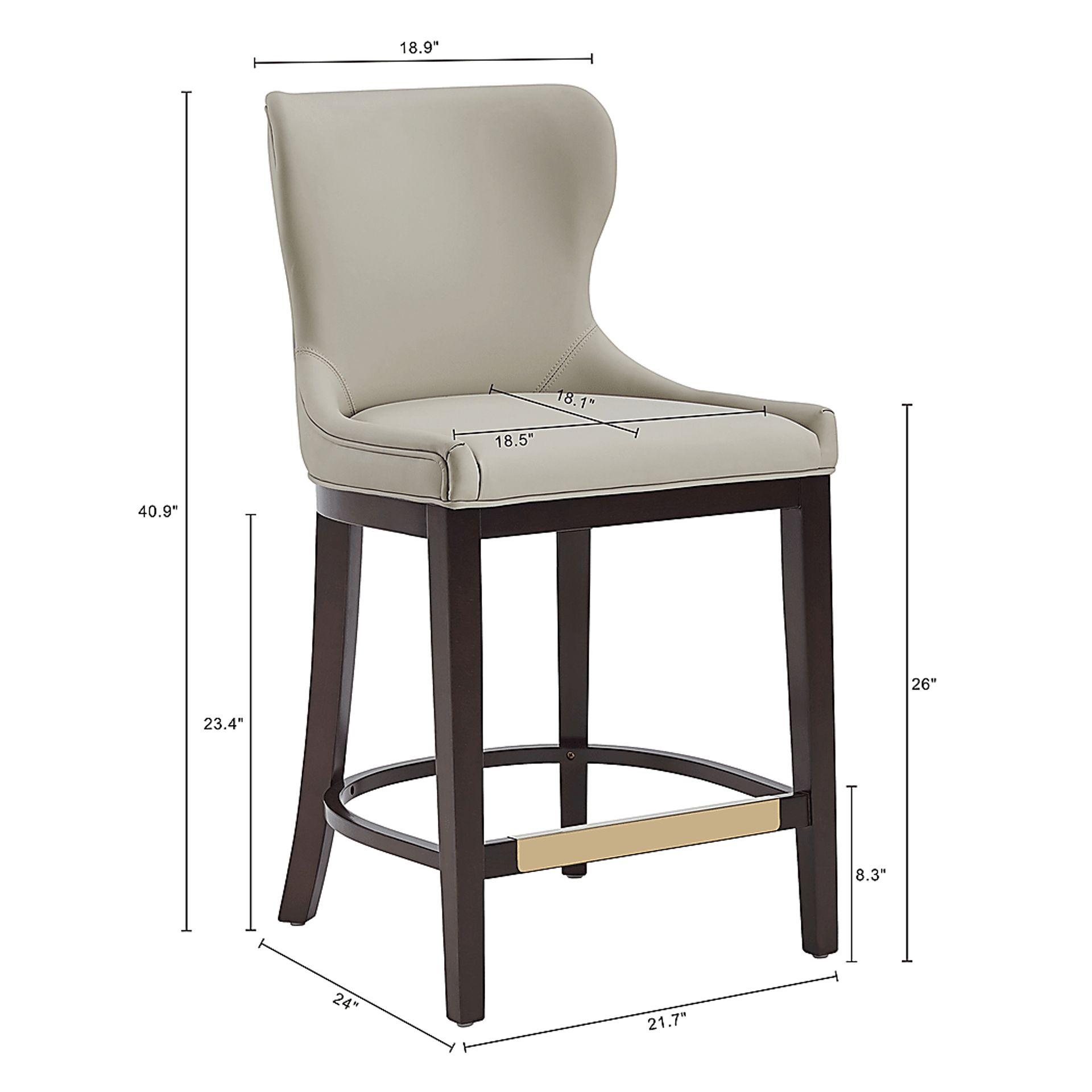 Lucentwater Stone Gray Counter Height Stool - Image 5