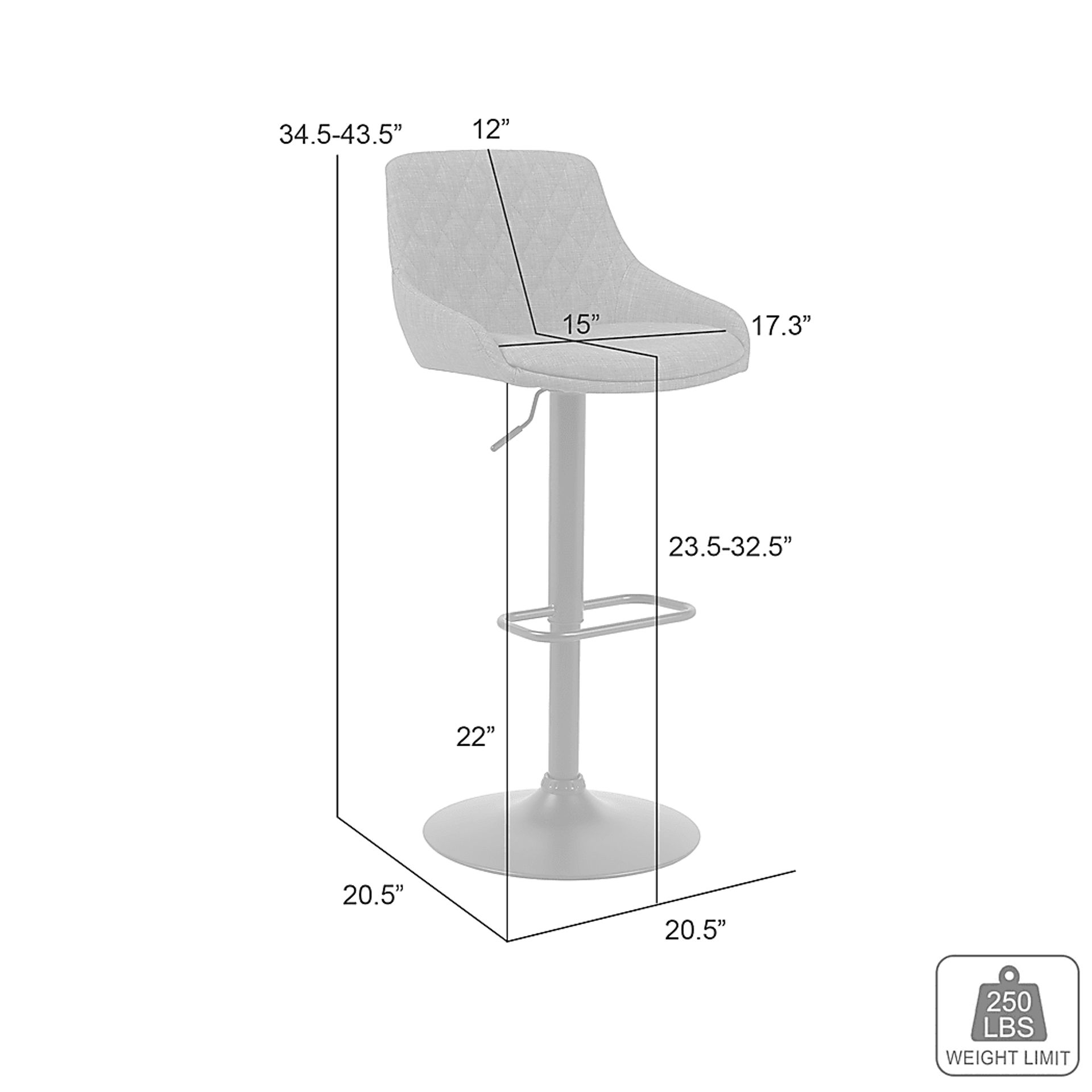 Lucenty Blue Barstool - Image 6