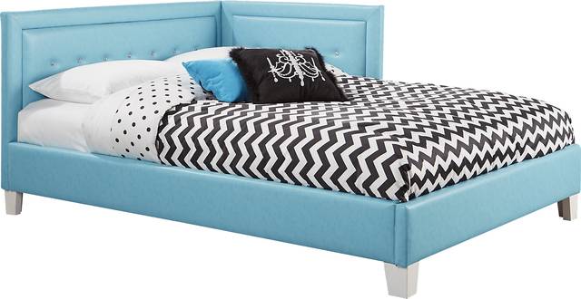 Kids Lucie Blue 3 Pc Twin Corner Bed - Thumbnail - Image 1