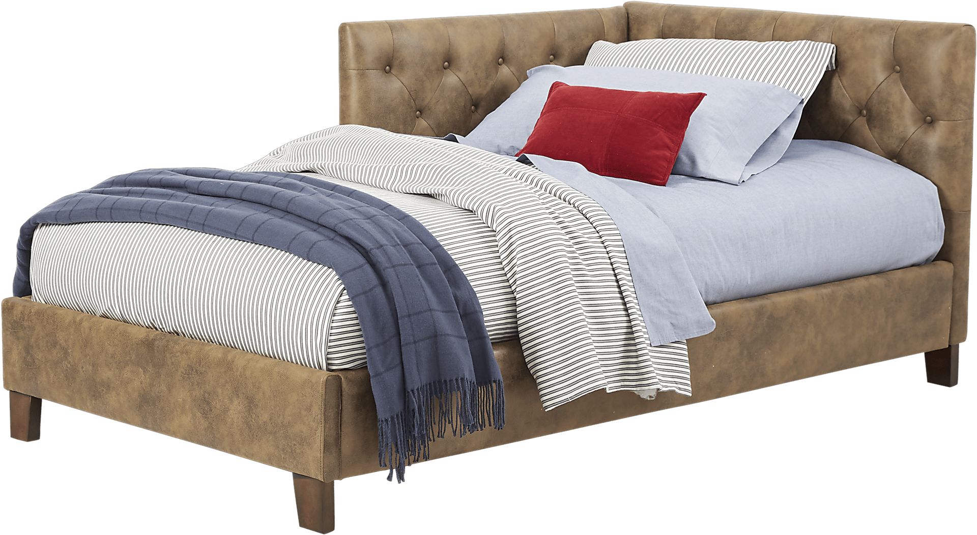 Lucie Brown Dark Wood 4 Pc Twin Bed