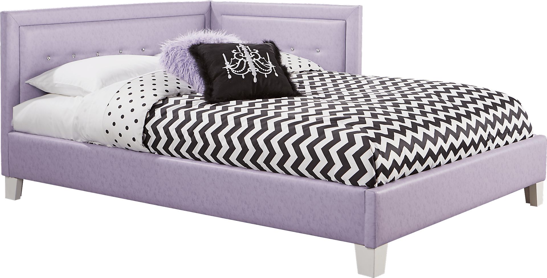Lucie Lavender 4 Pc Full Corner Bed - Image 1