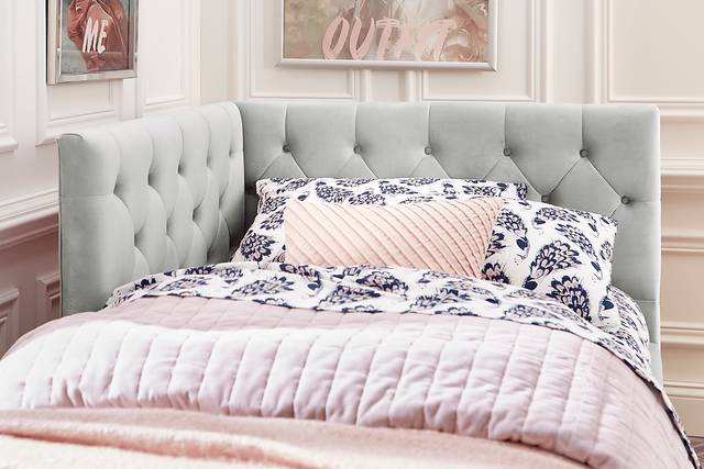 Kids Lucie Silver 3 Pc Full Corner Bed - Thumbnail - Image 2