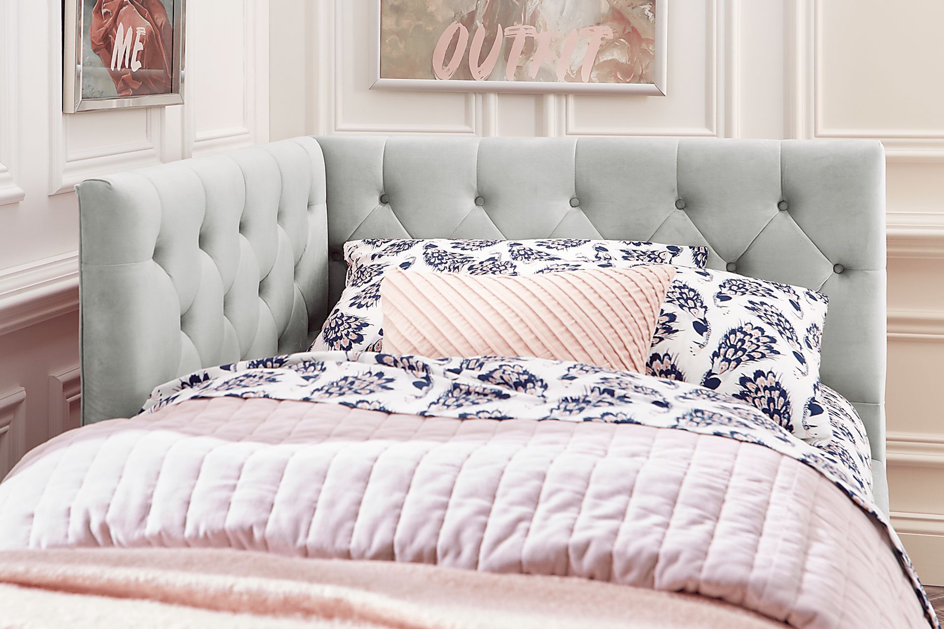 Kids Lucie Silver 3 Pc Full Corner Bed - Image 2