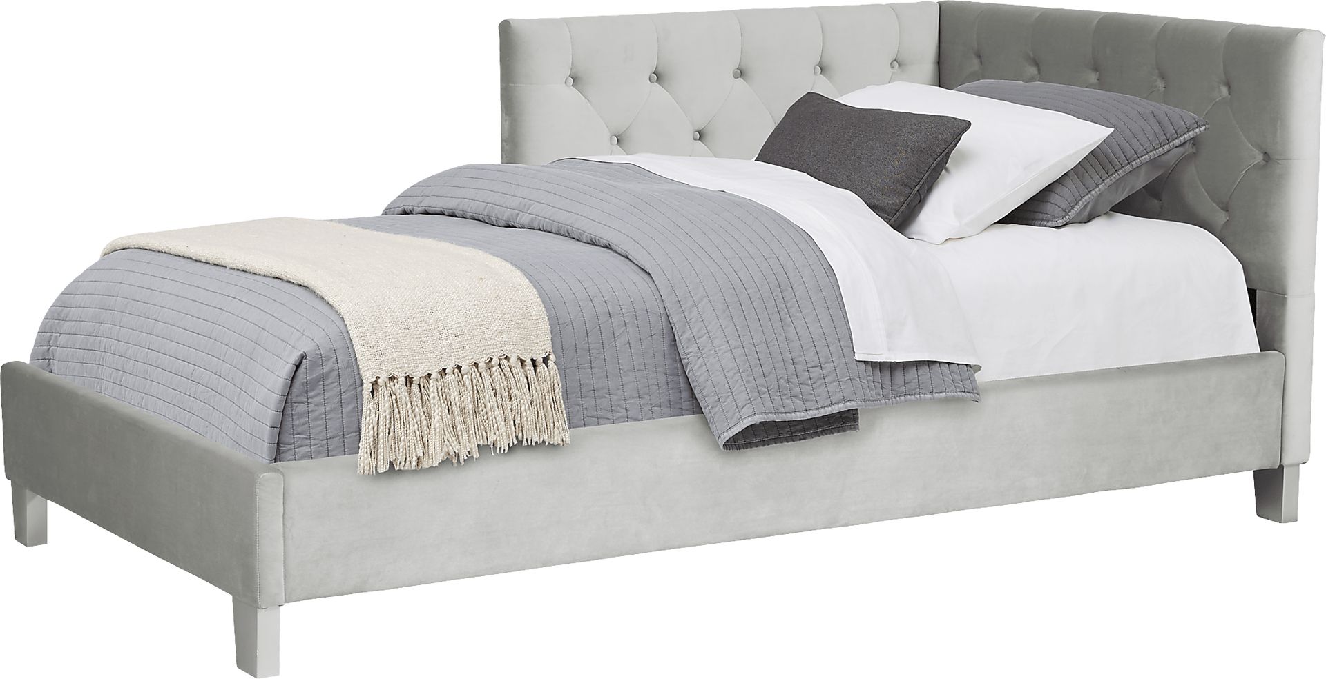 Kids Lucie Silver 3 Pc Full Corner Bed - Image 1