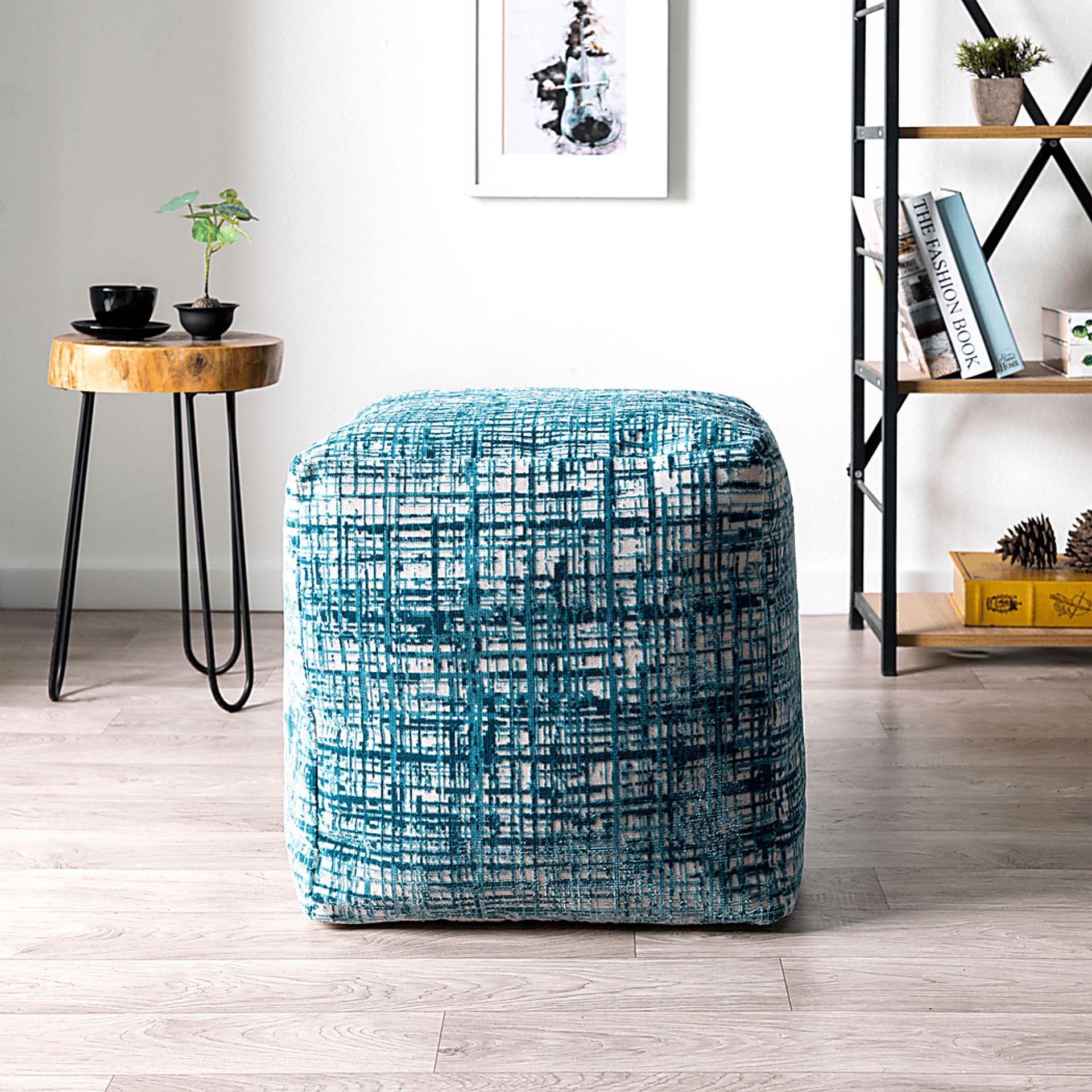 Lucilan Blue Pouf - Image 2