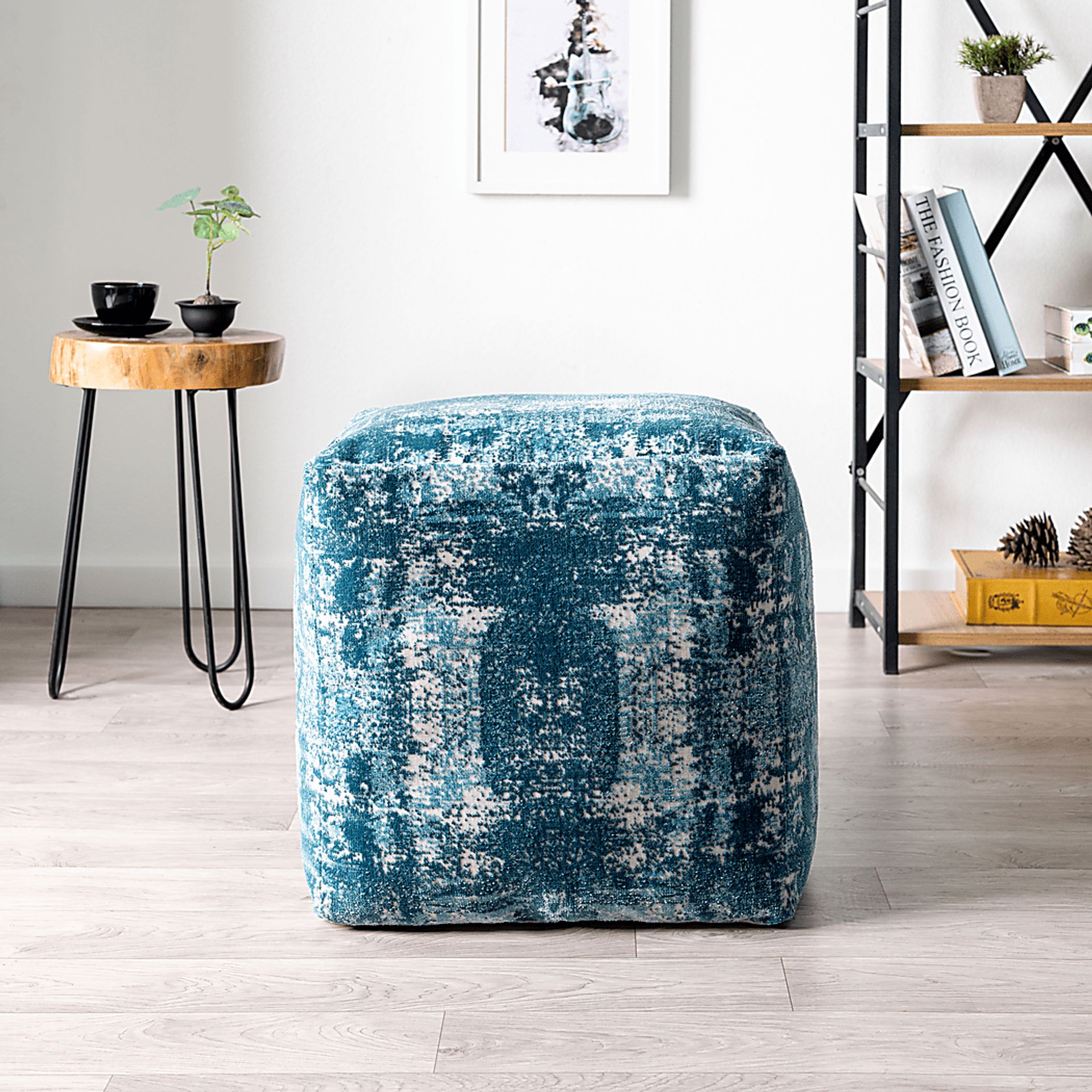 Natalina Dark Blue Pouf - Image 2