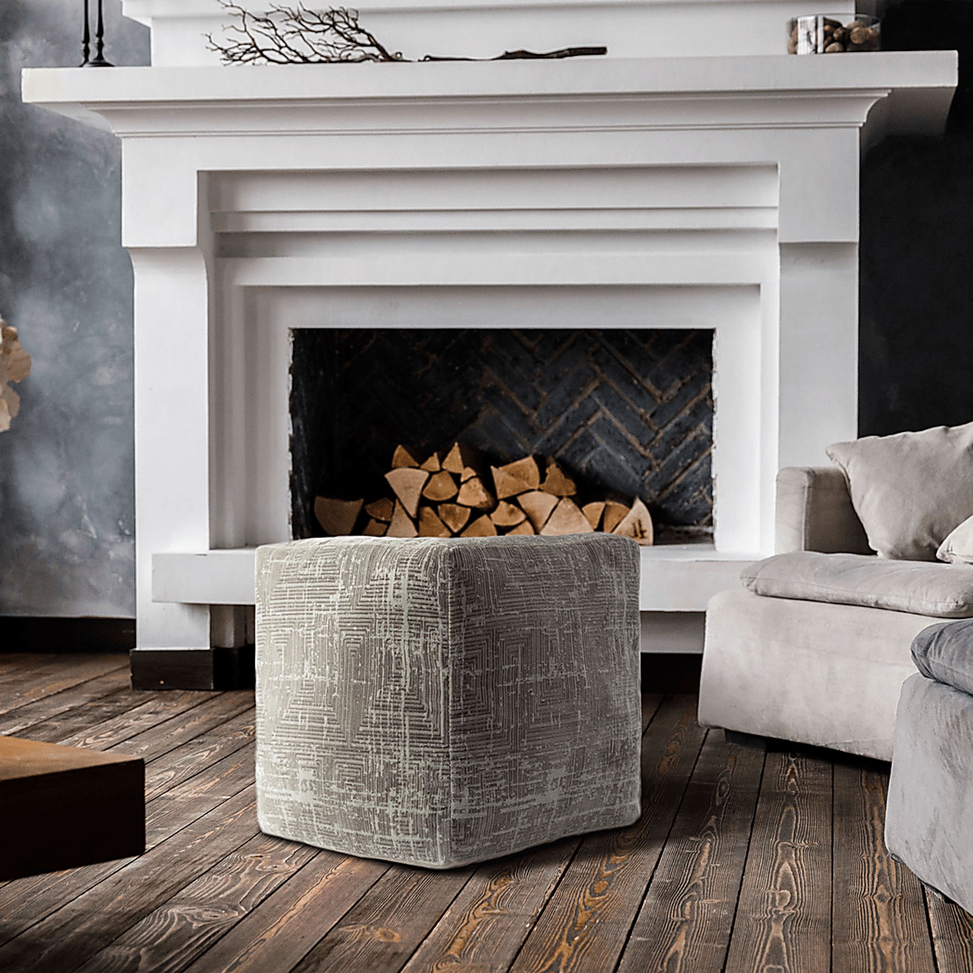 Marie Gray Pouf - Image 2