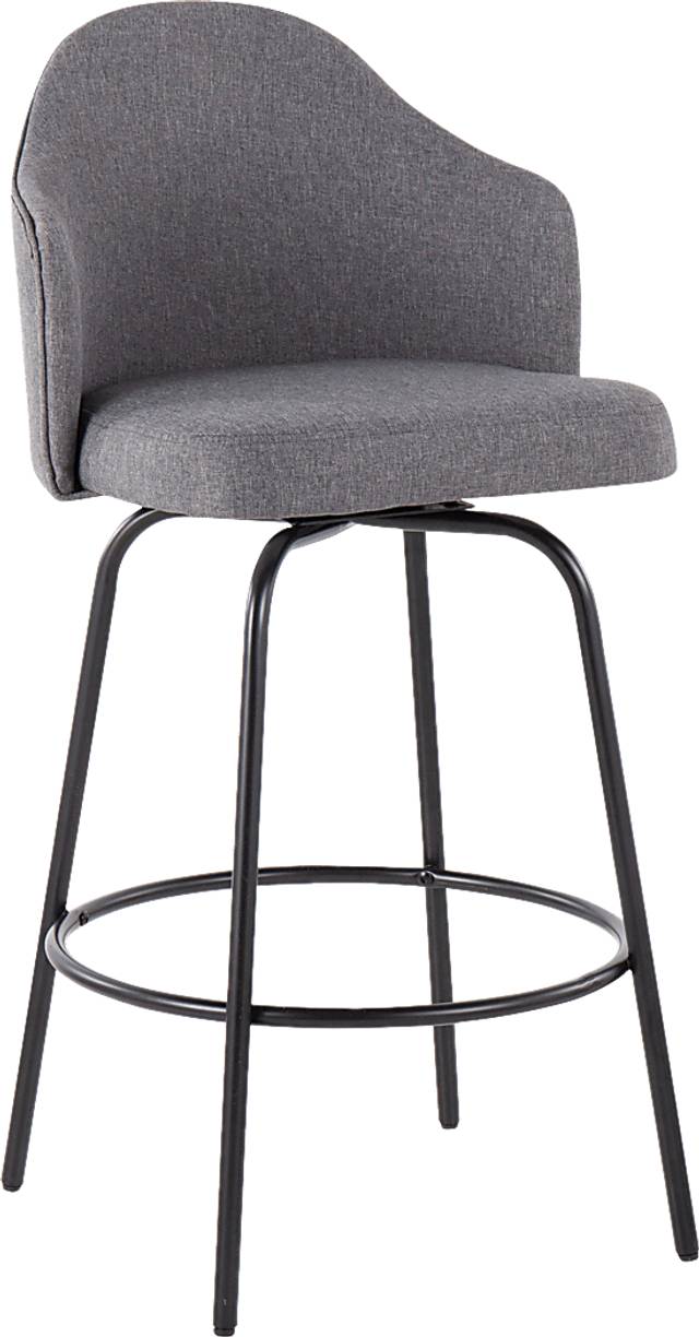 Lucile Lane Black Swivel Counter Height Stool, Set of 2 - Thumbnail - Image 2