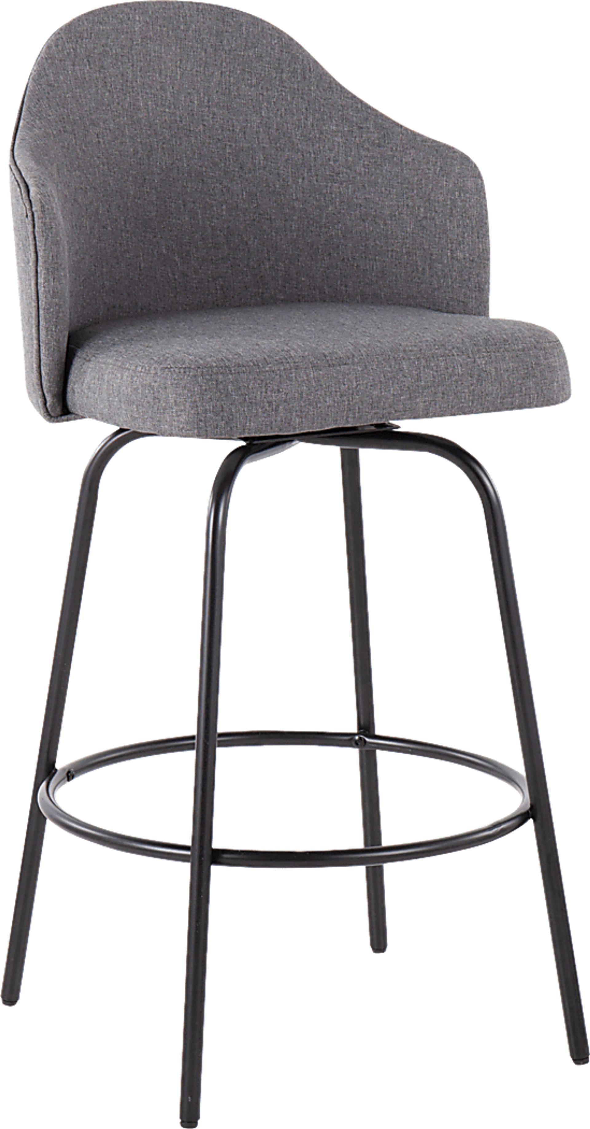 Lucile Lane Black Swivel Counter Height Stool, Set of 2 - Image 2