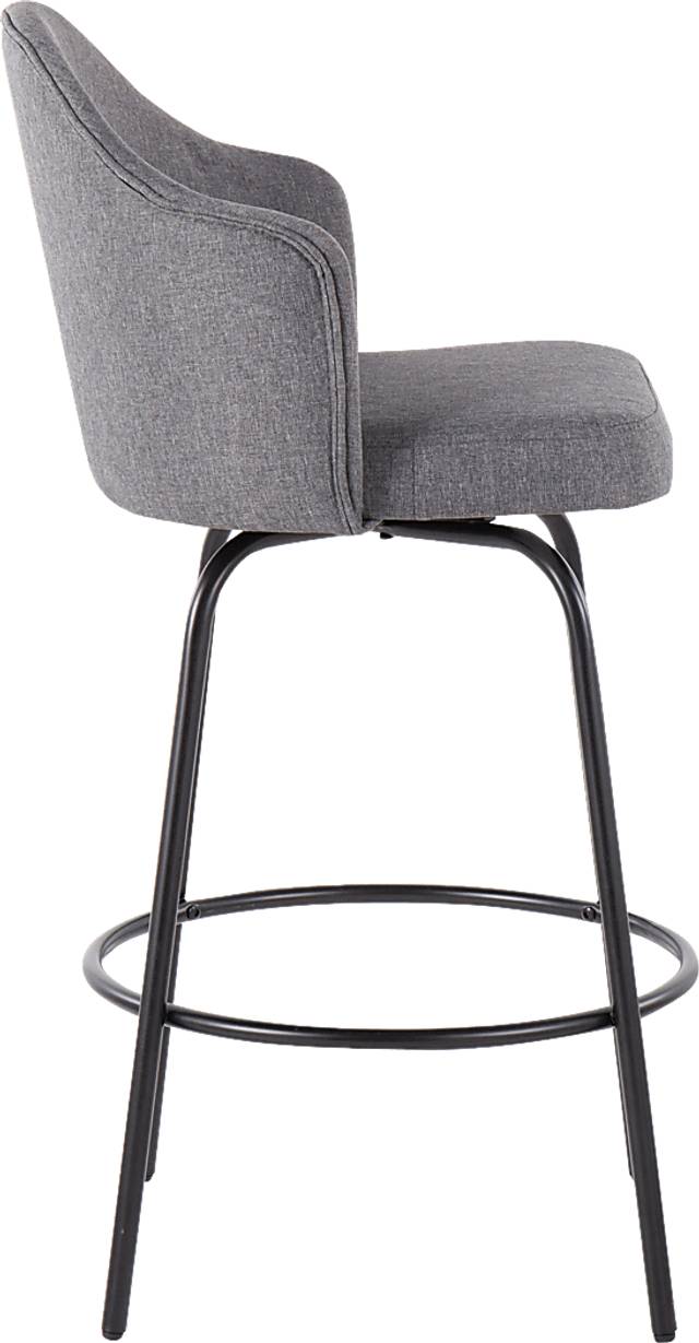 Lucile Lane Black Swivel Counter Height Stool, Set of 2 - Thumbnail - Image 3