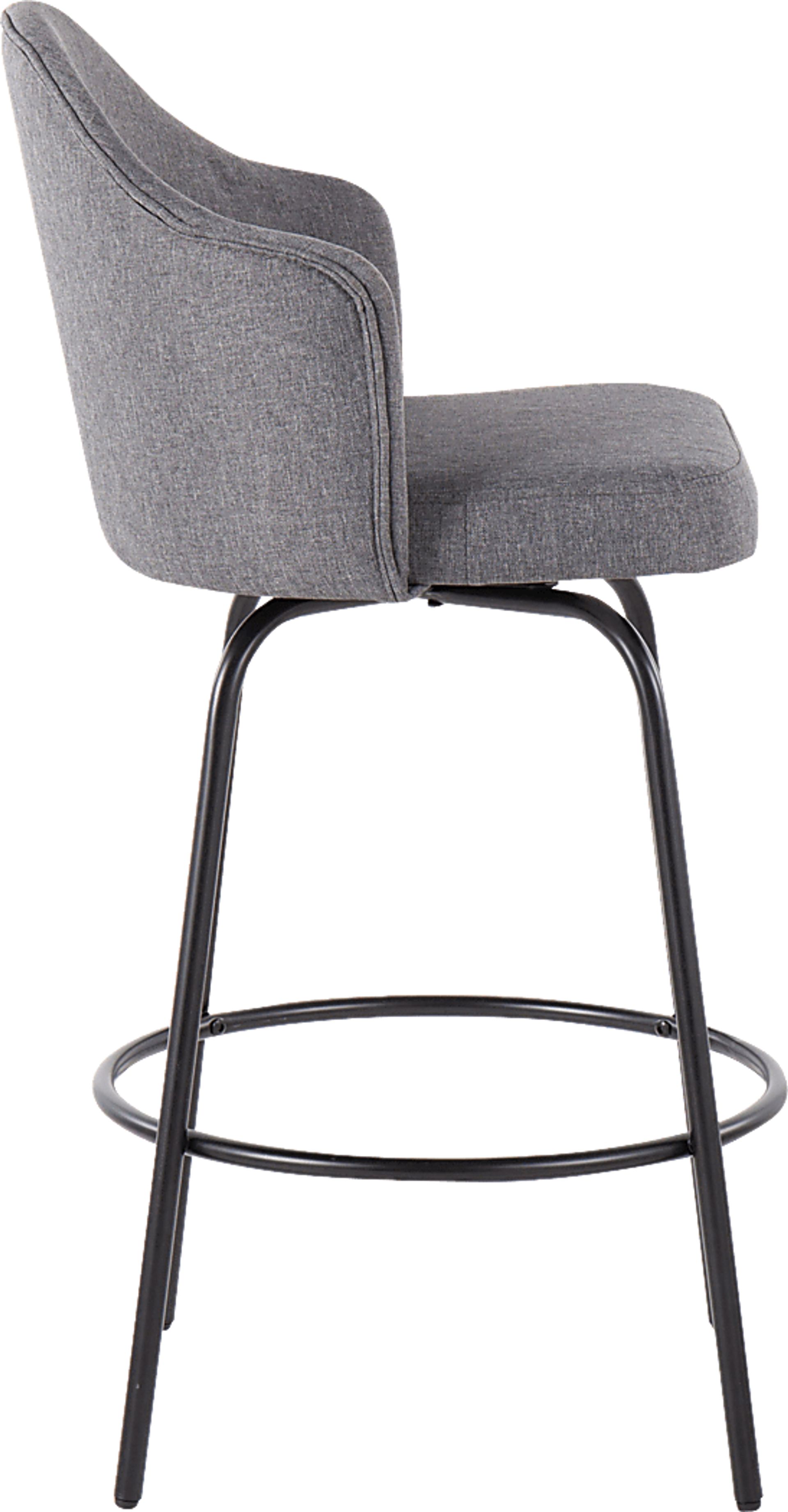 Lucile Lane Black Swivel Counter Height Stool, Set of 2 - Image 3